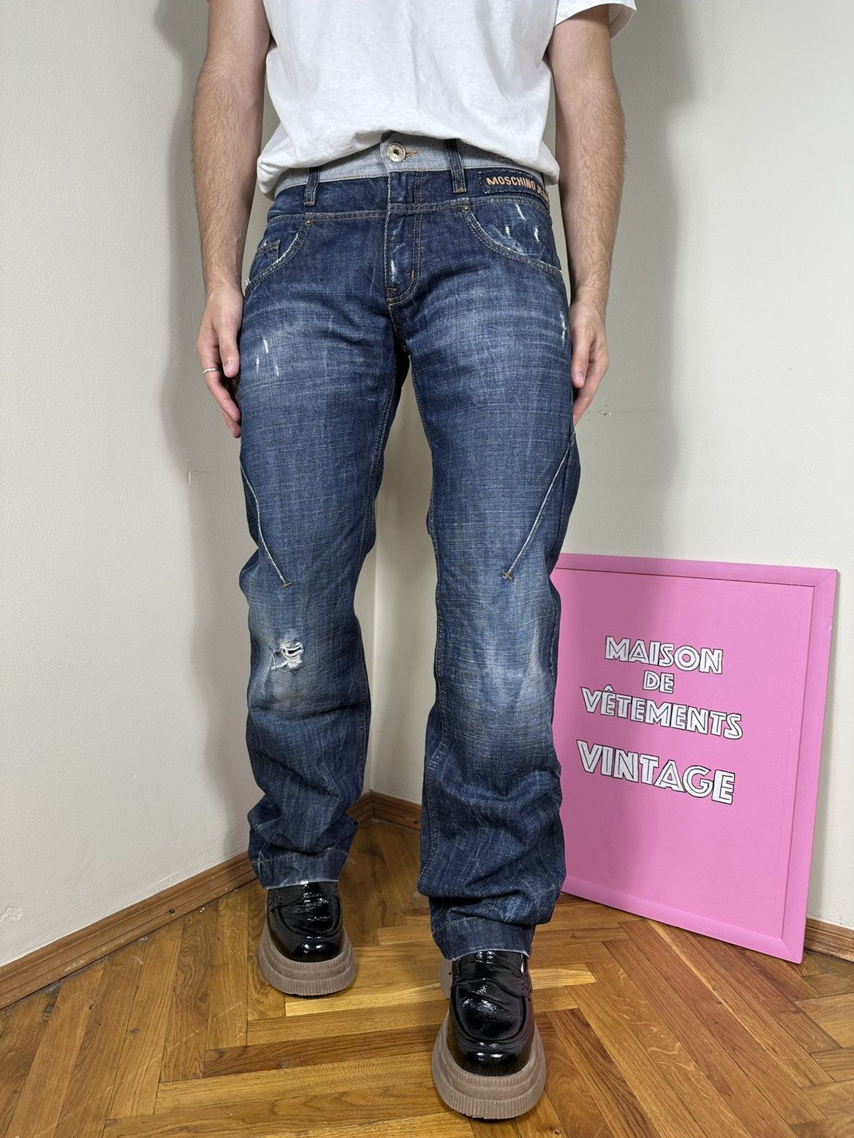 Moschino Moschino Denims Jeans Pants Denim Vintage Logo Distressed Size US 34 / EU 50 - 3 Thumbnail