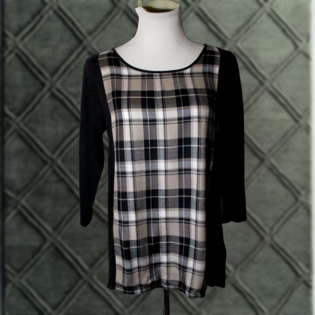 Lucky Brand LUCKY BRAND Black Modal Blend Split Tail Top Shirt Womens M Size M / US 6-8 / IT 42-44 - 1 Thumbnail