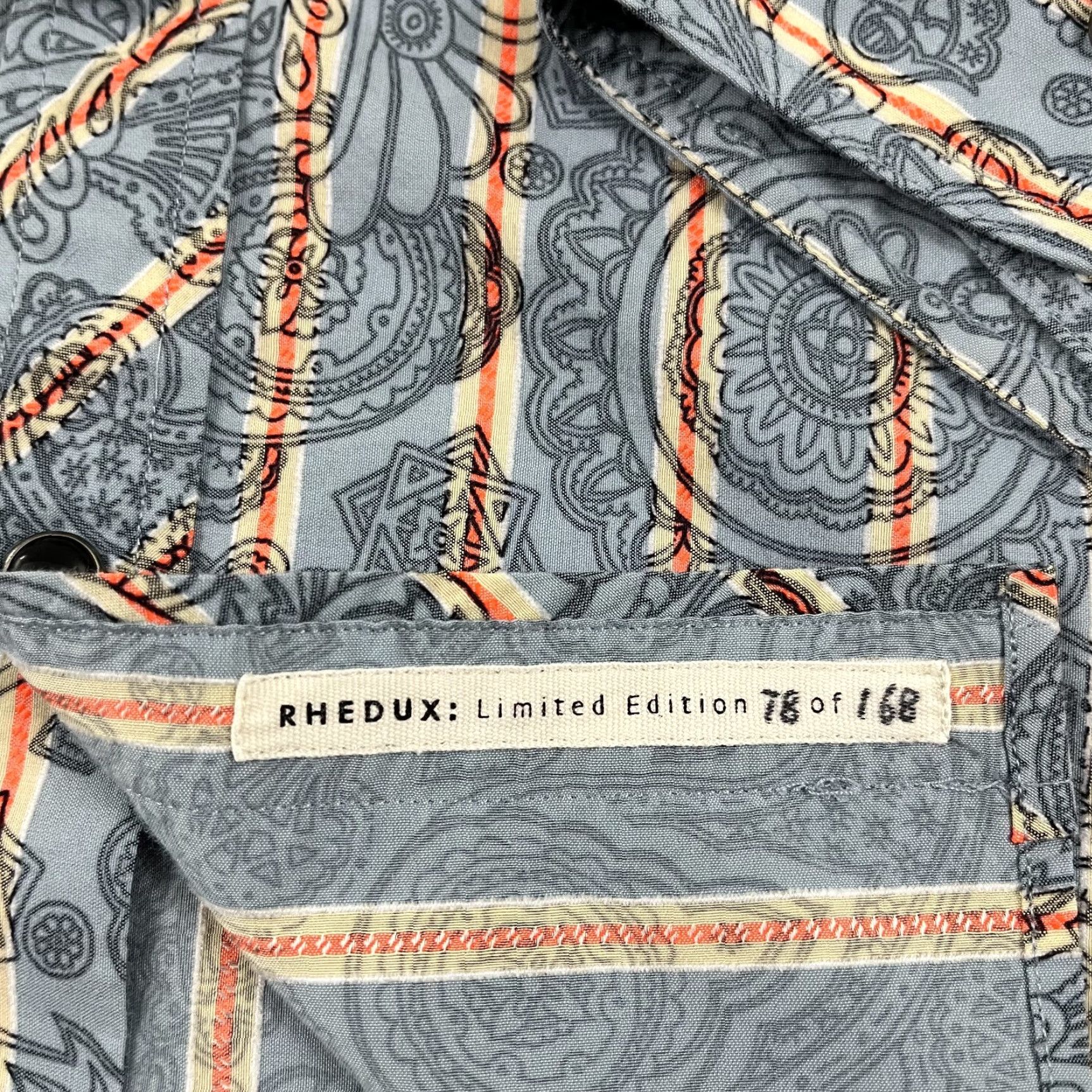 Vintage VINTAGE JHANE BARNES Rhedux Shirt Mens Large Blue Gray Paisley Snap Limited Edition /168 Size US L / EU 52-54 / 3 - 2 Thumbnail