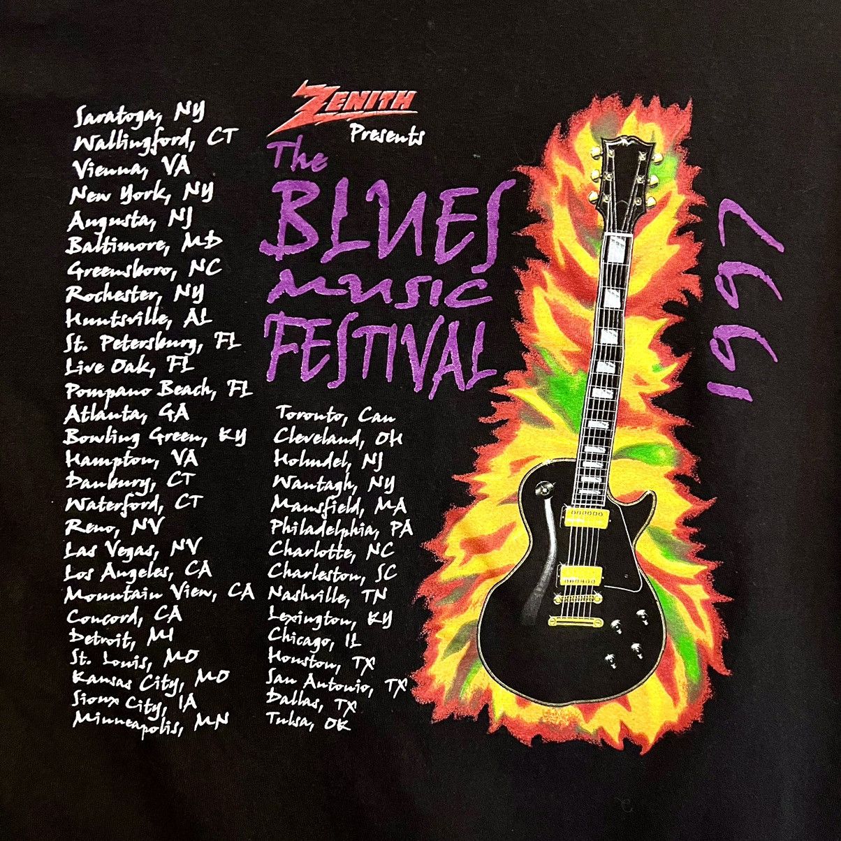 Tultex × Vintage VTG 1997 Zenith The Blues Music Festival Graphic Tee Size US L / EU 52-54 / 3 - 7 Thumbnail