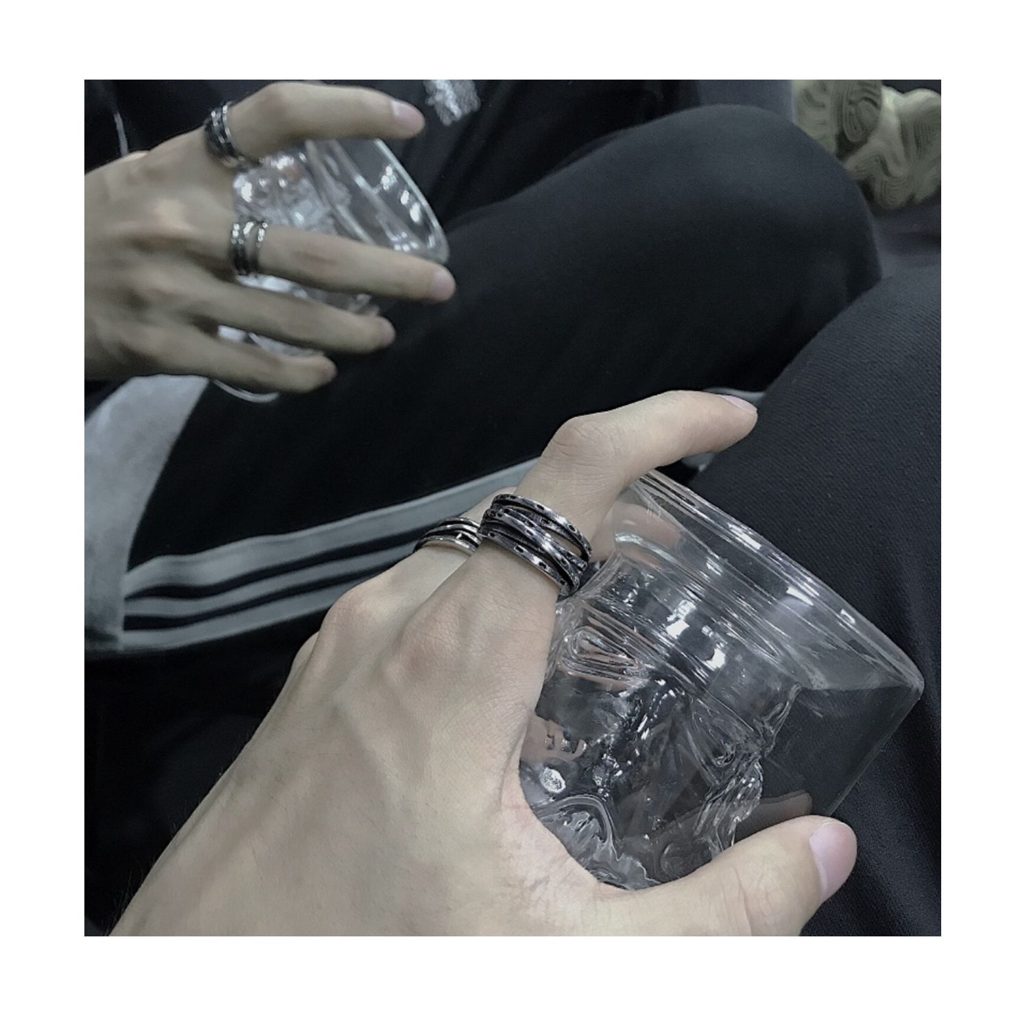 Jewelry Punk Jewelry Rings Open Size Chrome Ring (Size 7-13) Size ONE SIZE - 4 Thumbnail
