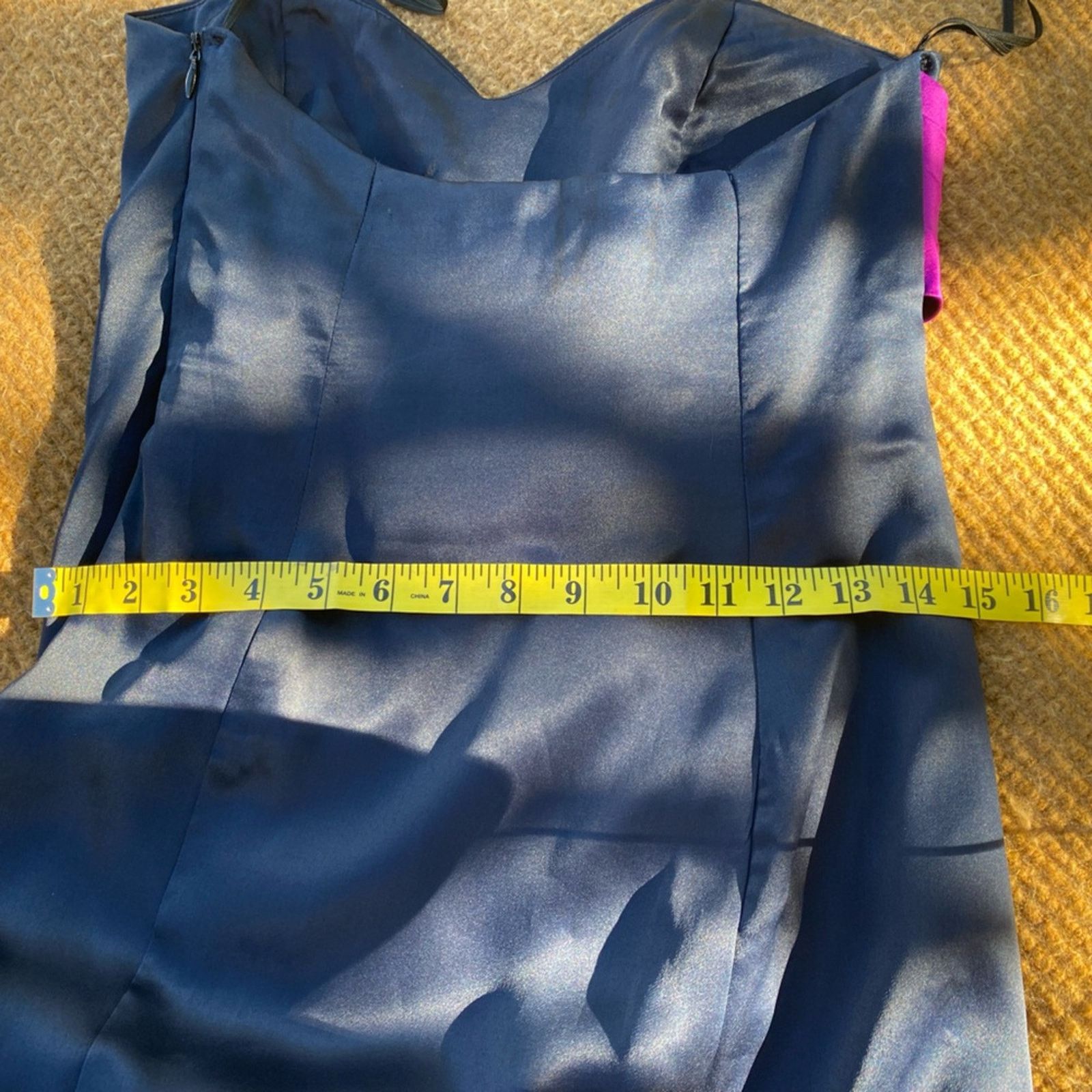 Vintage VTG y2k strapless navy blue satin dress purple mini bubble Size S / US 4 / IT 40 - 11 Thumbnail
