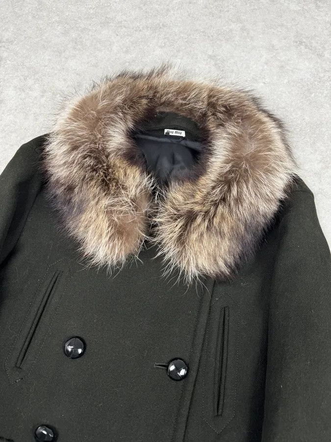 Miu Miu AW2010 Miu Miu Brown Removable Fur Collar Wool Coat Size M / US 6-8 / IT 42-44 - 5 Thumbnail