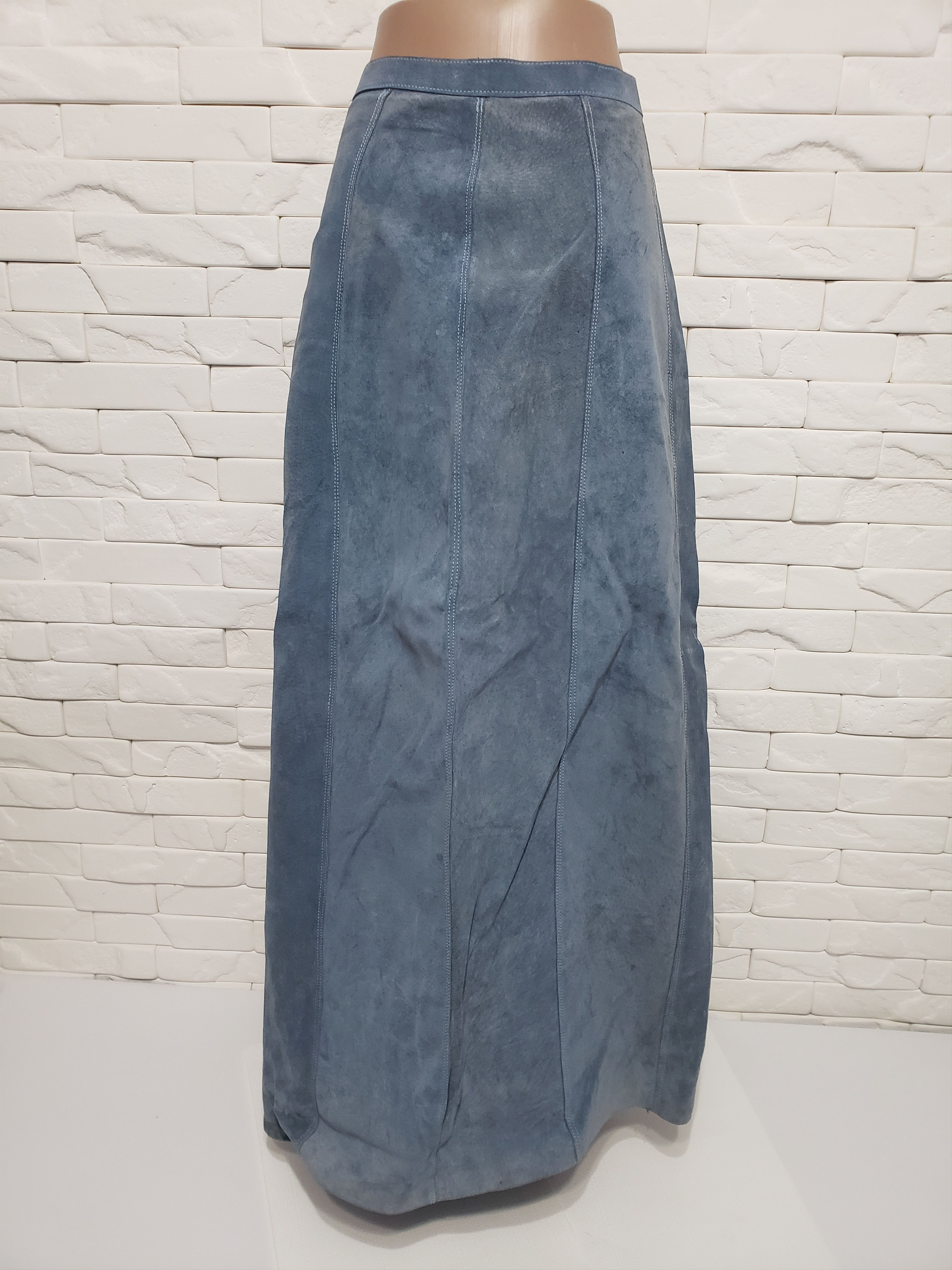 Genuine Leather Cute blue leather skirt. Size 25" / US 0 / IT 36 - 4 Thumbnail