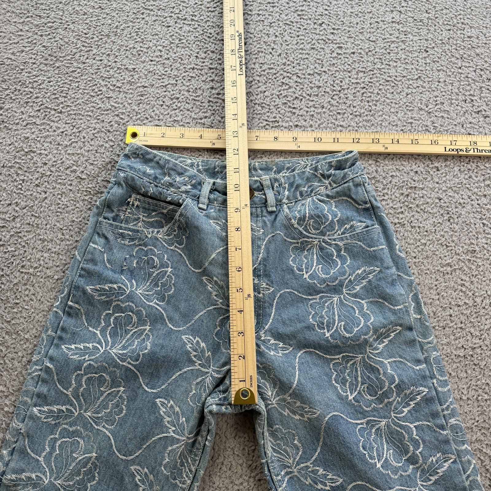 Other Vintage Oxygen Floral Embroidered Jeans Womens 25 Y2K Blue Size 25" / US 0 / IT 36 - 3 Thumbnail