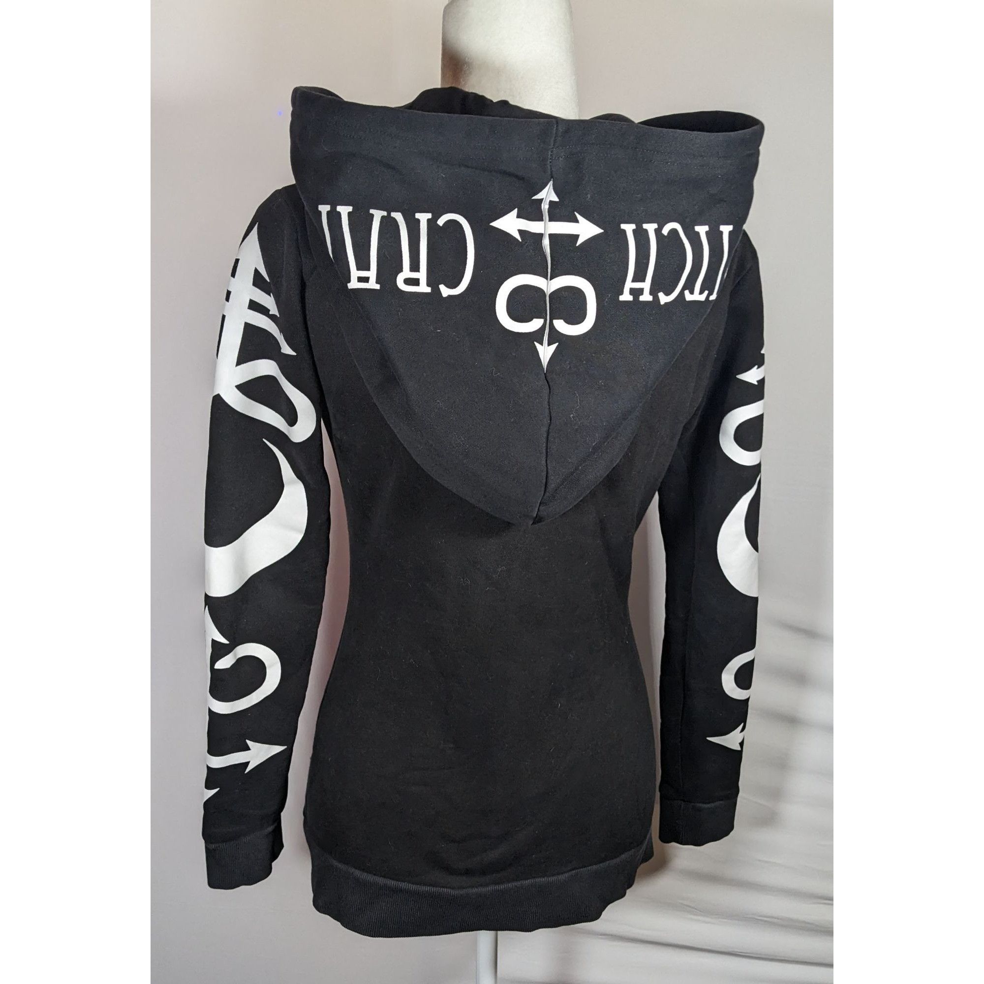 Other Restyle Gothic Witch Occult Symbol Black Zip Hoodie Size S / US 4 / IT 40 - 13 Thumbnail
