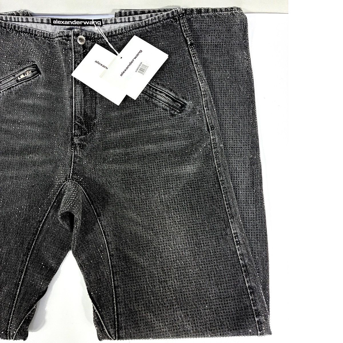 Alexander Wang Alexander Wang Hotfix Crystal Moto Jeans Pants Black Grey 28 Size 28" / US 6 / IT 42 - 5 Thumbnail