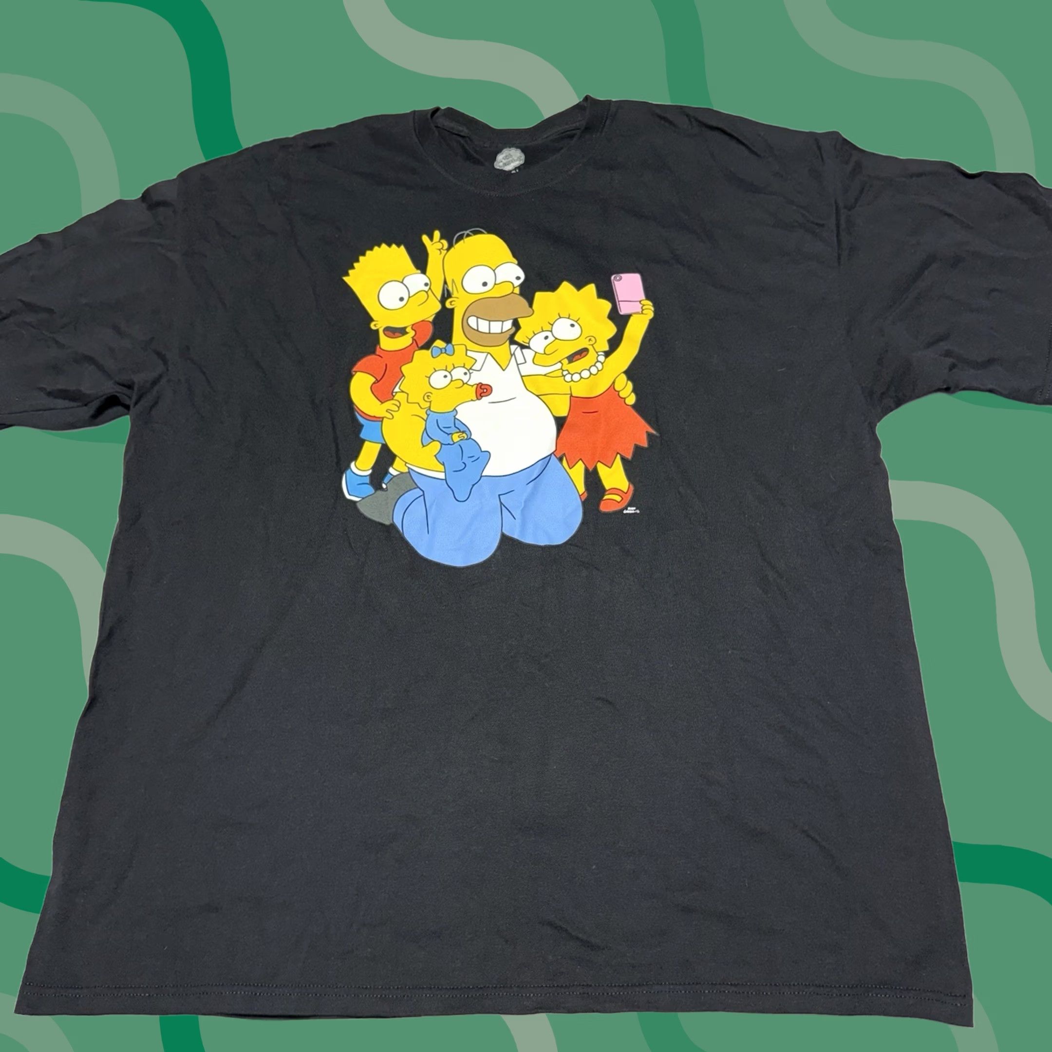 Vintage The Simpsons T-Shirt Mens 2XL Black Family Selfie Bart Homer Lisa Maggie Shirt Short Sleeve Crew Neck Cartoon Size US XXL / EU 58 / 5 - 1 Thumbnail