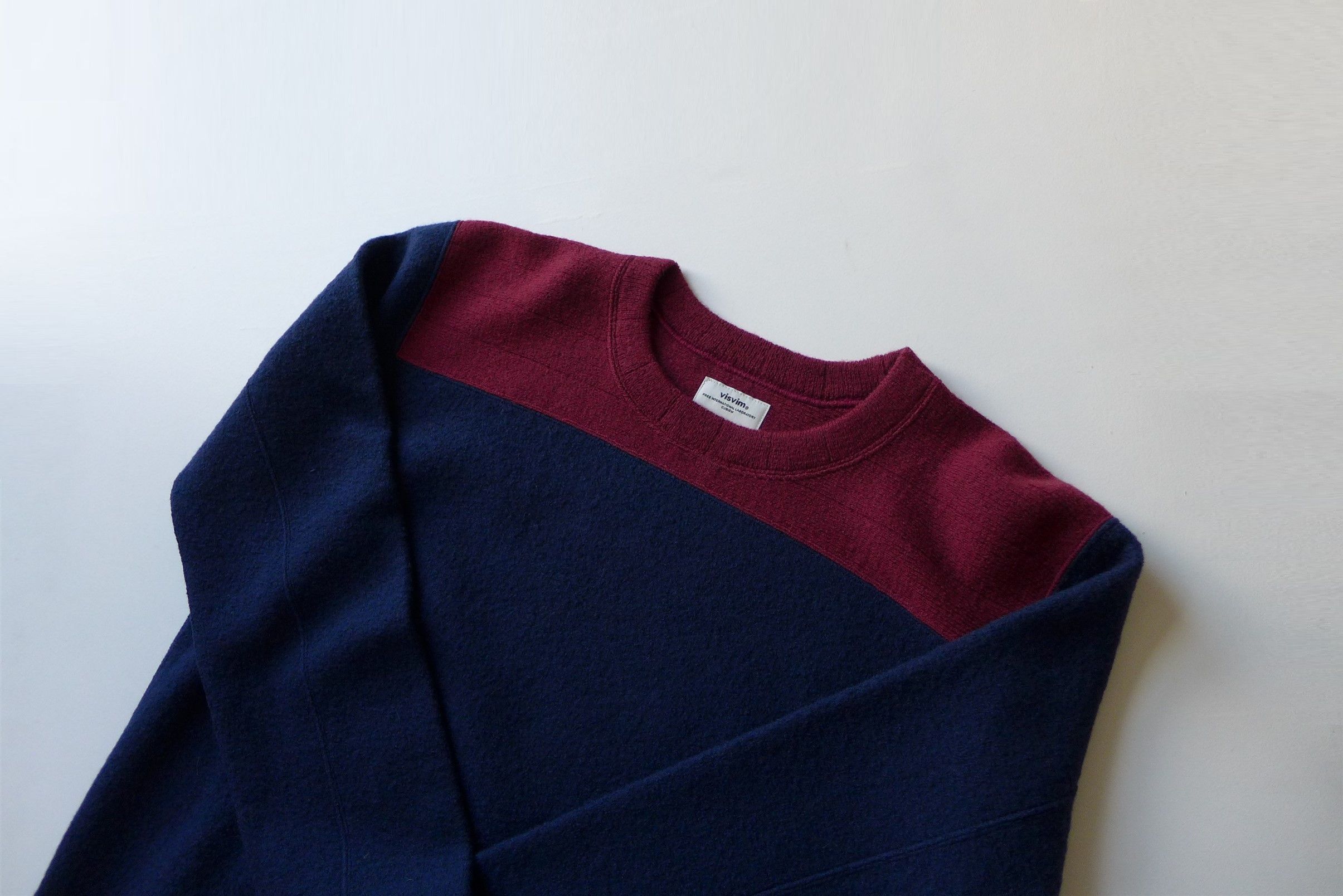 Visvim Visvim Isles Knit Prime Sweater - Navy & Merlot Wool Size US M / EU 48-50 / 2 - 3 Thumbnail