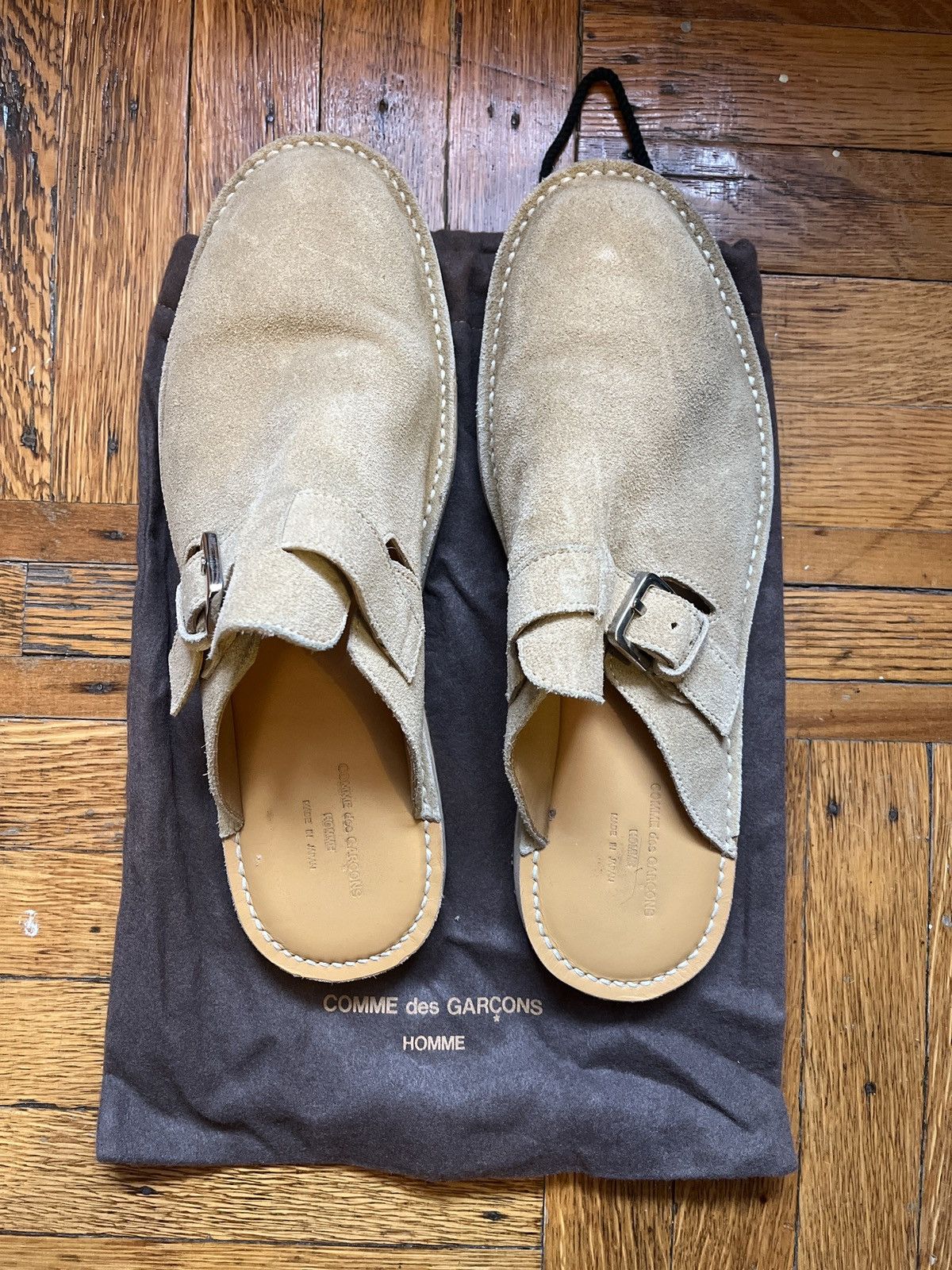Comme des Garcons × Comme des Garcons Homme COMME des GARÇONS HOMME tan suede buckled slides Size US 10 / EU 43 - 6 Thumbnail