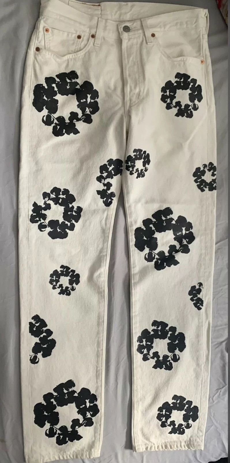 DENIM TEARS × Levi's White Cotton Wreath Jeans Size US 30 / EU 46 - 3 Thumbnail
