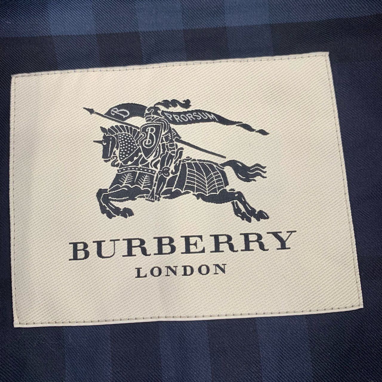 Burberry Burberry London Blue Single-Breasted Lapel Cotton & Silk Tre Size US M / EU 48-50 / 2 - 2 Thumbnail