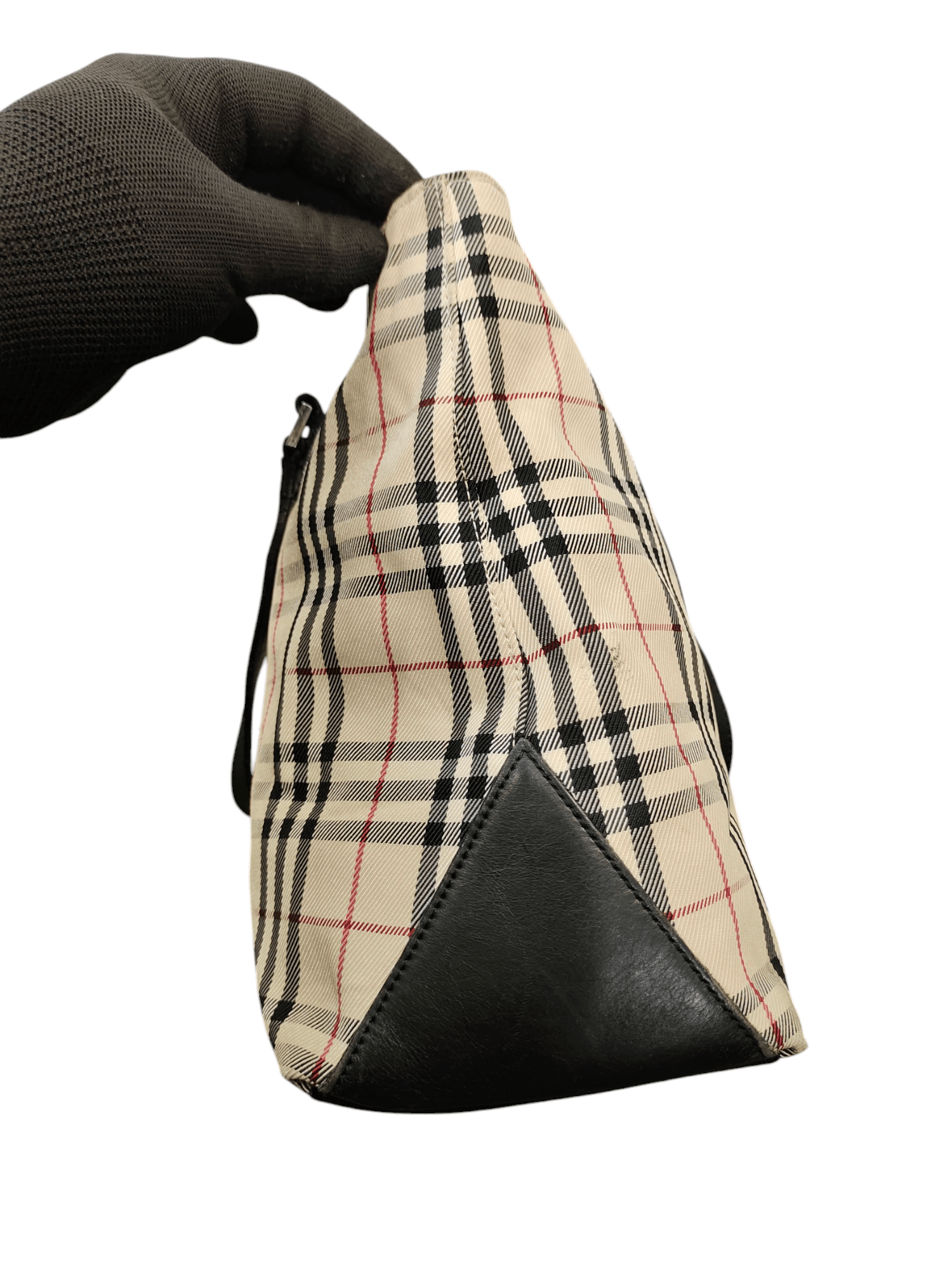 Burberry Blue Label Nova Check Cotton Mix Leather Tote Bag