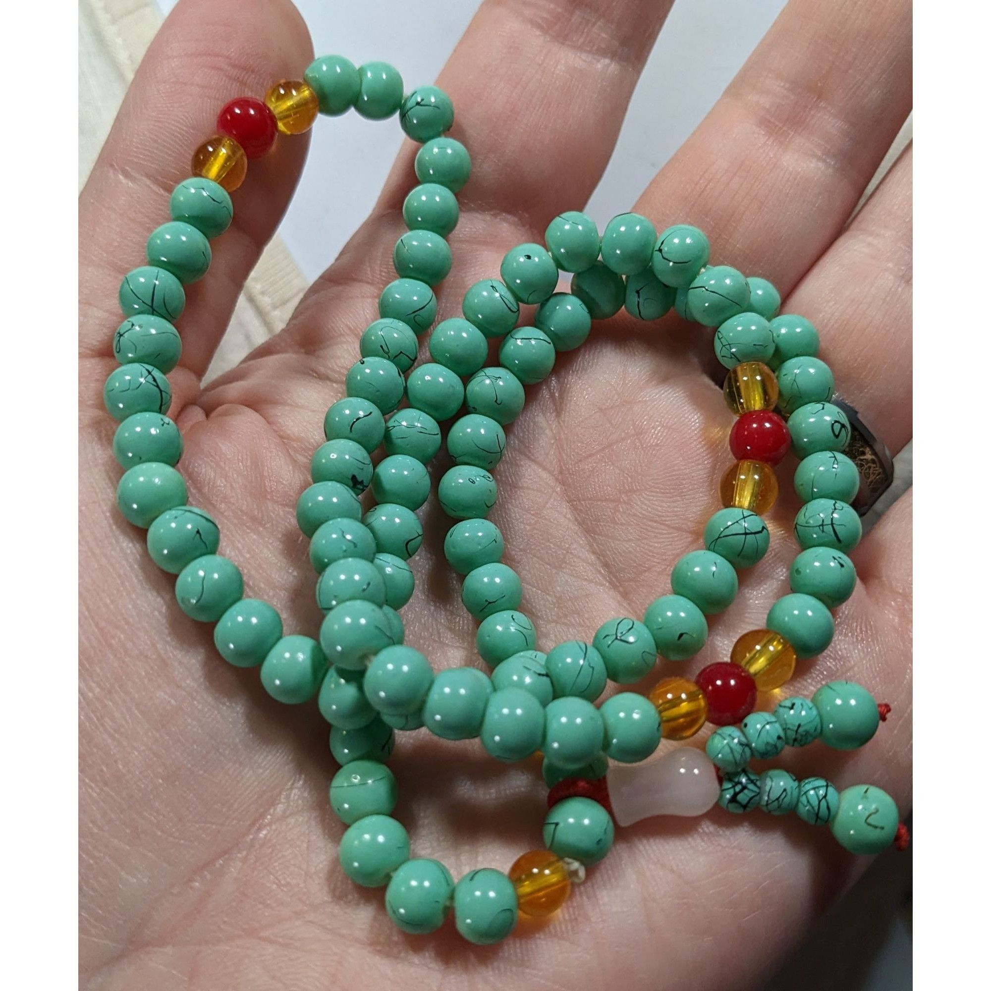 Other Bohemian Faux Turquoise Mala Meditation Bead Necklace Size ONE SIZE - 3 Thumbnail