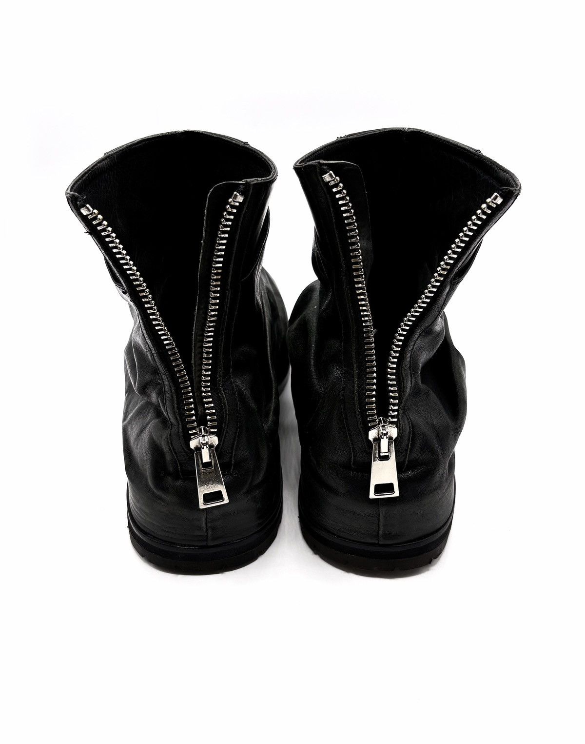 424 424 Marathon Distressed Black Leather Boots Size US 11 / EU 44 - 8 Thumbnail