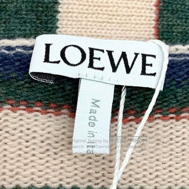 Loewe Loewe Color block striped logo embroidery wool V-neck sing Size M / US 6-8 / IT 42-44 - 5 Thumbnail