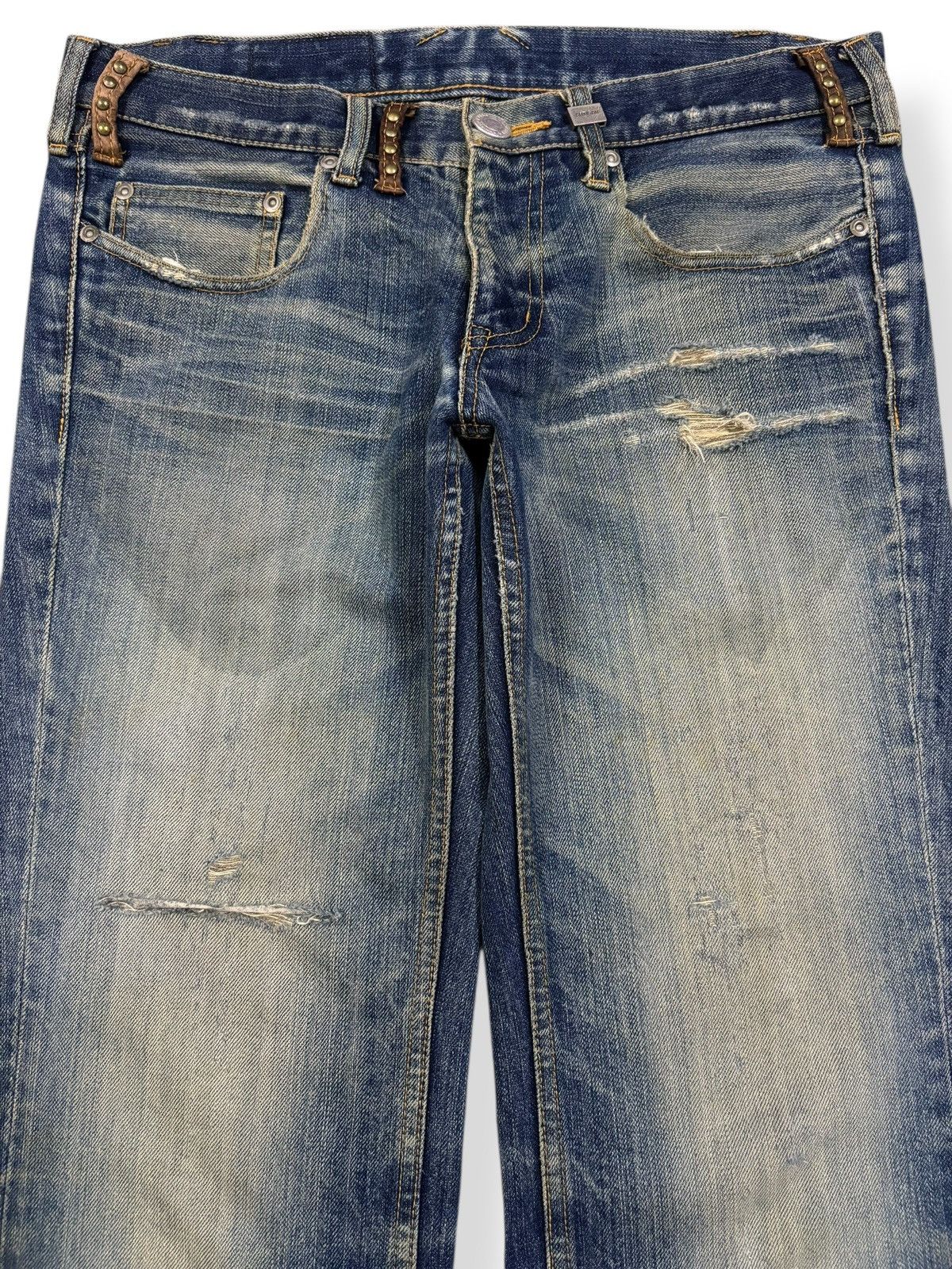 Studio D'Artisan Vintage Studio D’Artisan Studded Distressed Punk Jeans Size US 32 / EU 48 - 3 Thumbnail