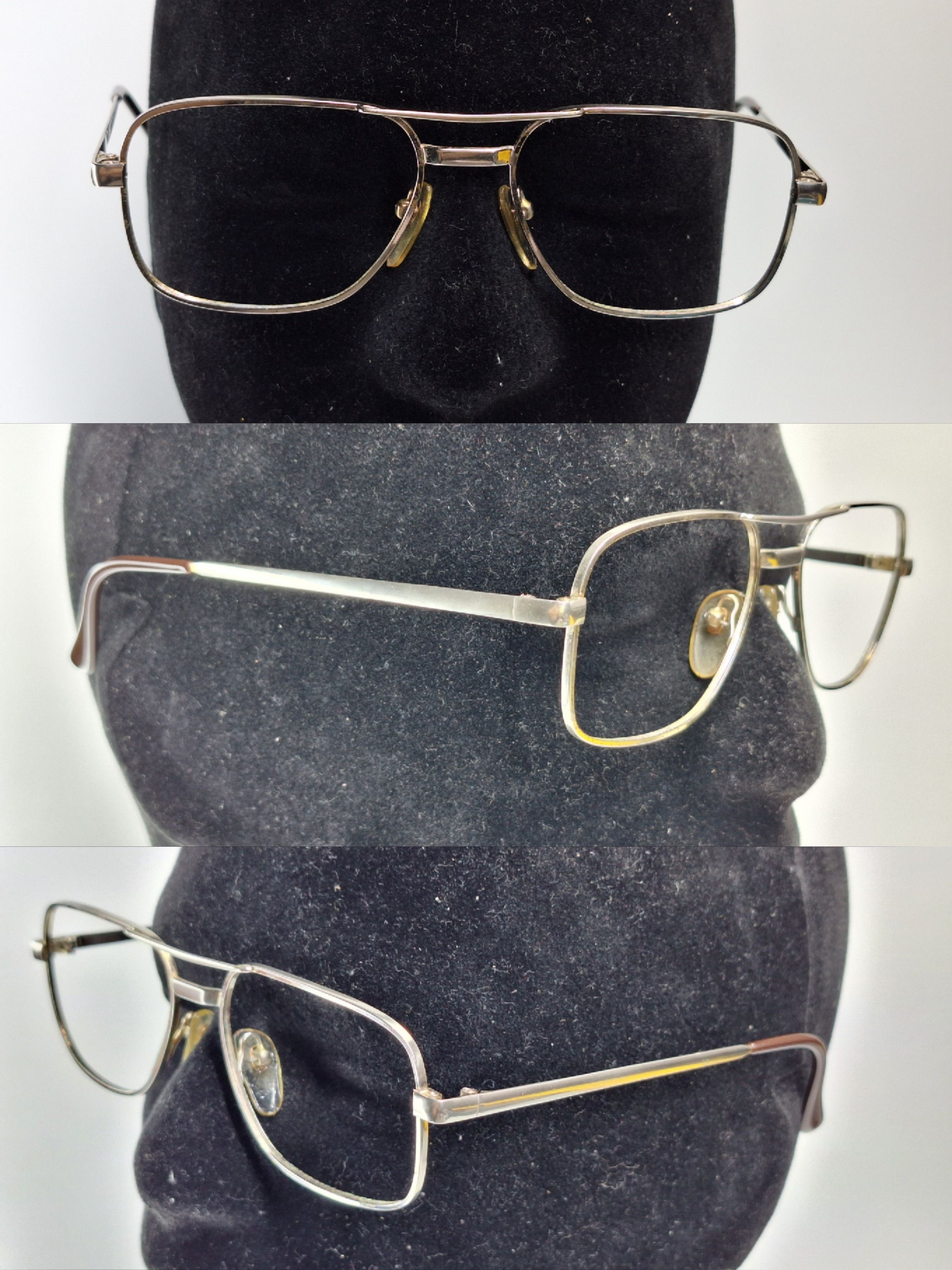 Other 80s Japan Vintage Double Bridge Metal Eyeglass Frame Y2K Size ONE SIZE - 9 Thumbnail