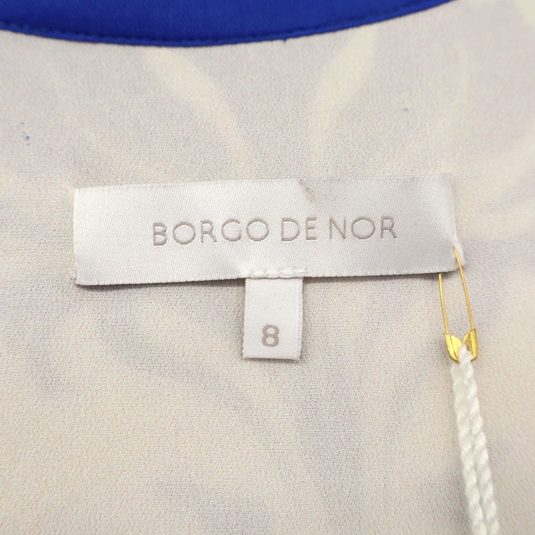 Vintage Borgo De Nor Blouse Nova Crepe Blue Calla Lily Button Up Sz S/NAVOA? Wait - confusion. Size S / US 4 / IT 40 - 3 Thumbnail