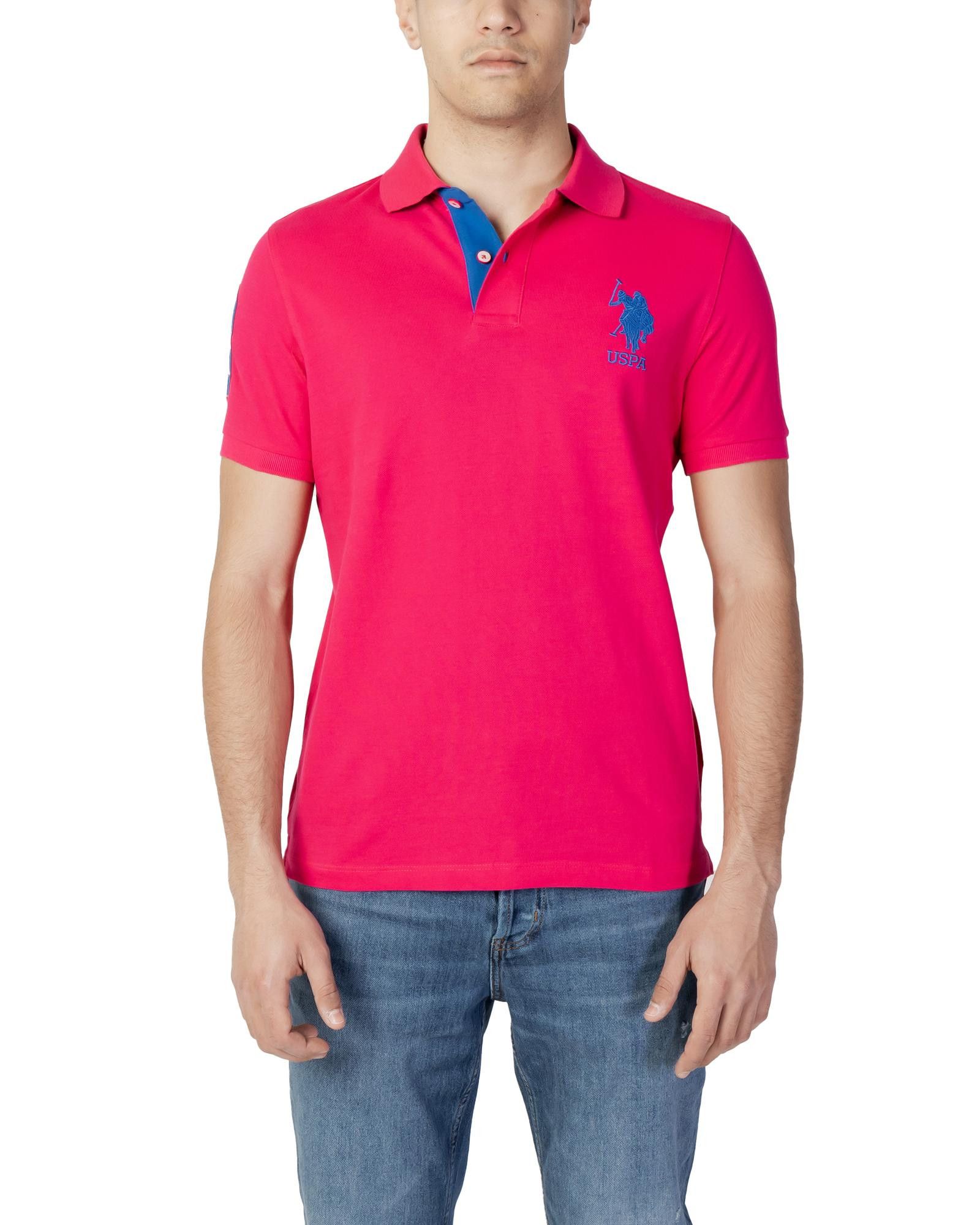 image of U S Polo Assn Plain Polo Shirt in Fuchsia, Men's (Size XL)