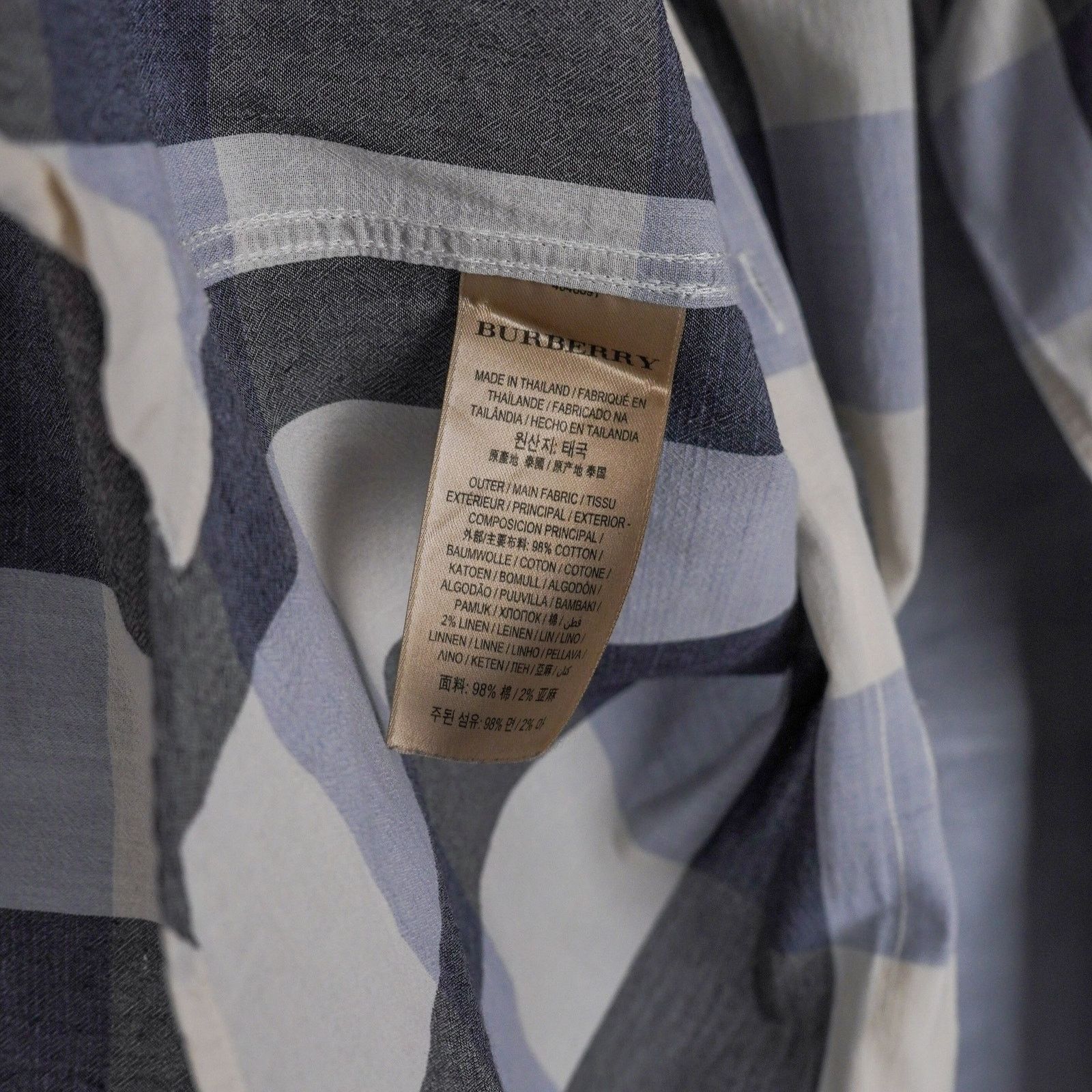 Burberry Burberry london check pattern blue embroidered logo shirt Size US XL / EU 56 / 4 - 9 Thumbnail