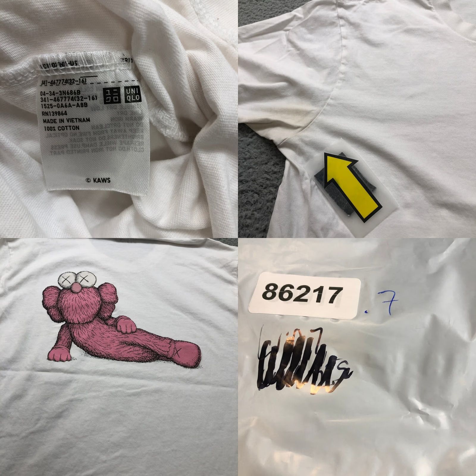 Uniqlo Kaws x Uniqlo XX BFF Graphic T-Shirt Mens M Short Sleeve White Pink Size US M / EU 48-50 / 2 - 8 Thumbnail