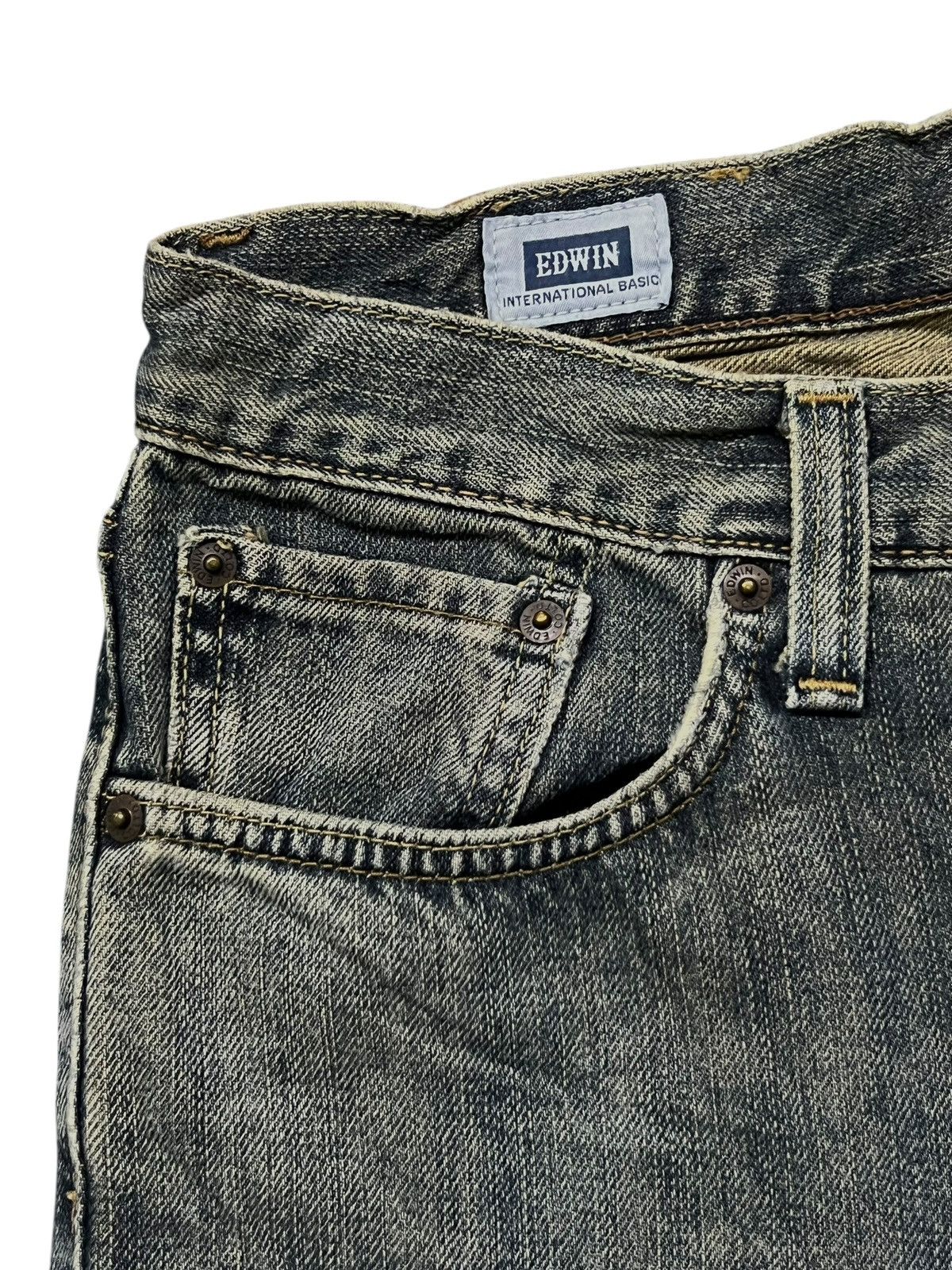 Edwin Vintage Edwin 403 Japan - Faded Wash, Distressed Denim Size US 33 - 8 Thumbnail