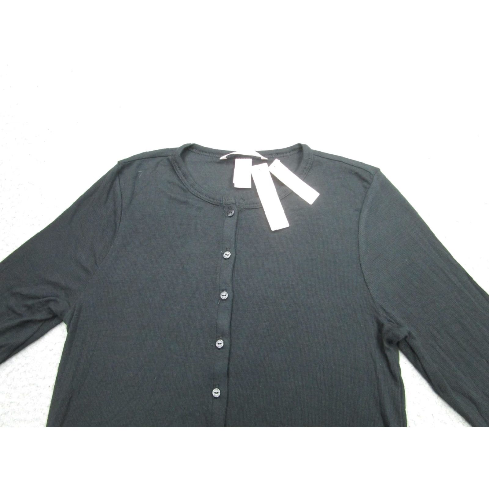 Victoria's Secret Victoria's Secret Shirt Womens Medium Black Long Sleeve Button Front Ribbed y2k Size M / US 6-8 / IT 42-44 - 2 Thumbnail
