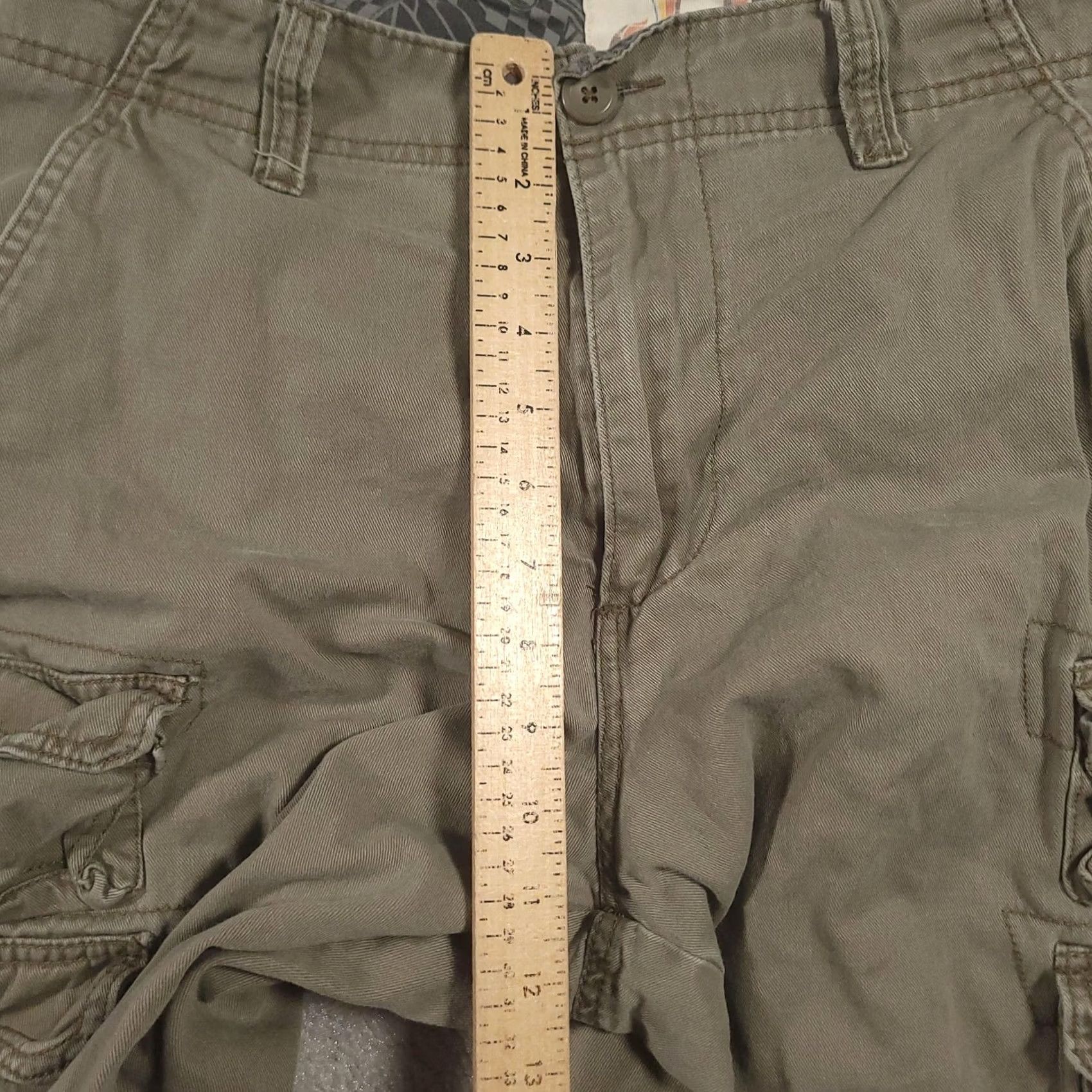 Ocean Pacific OP Cargo Shorts Mens 32 Green Multi Pocket Utility Cotton Casual Size US 32 / EU 48 - 4 Thumbnail