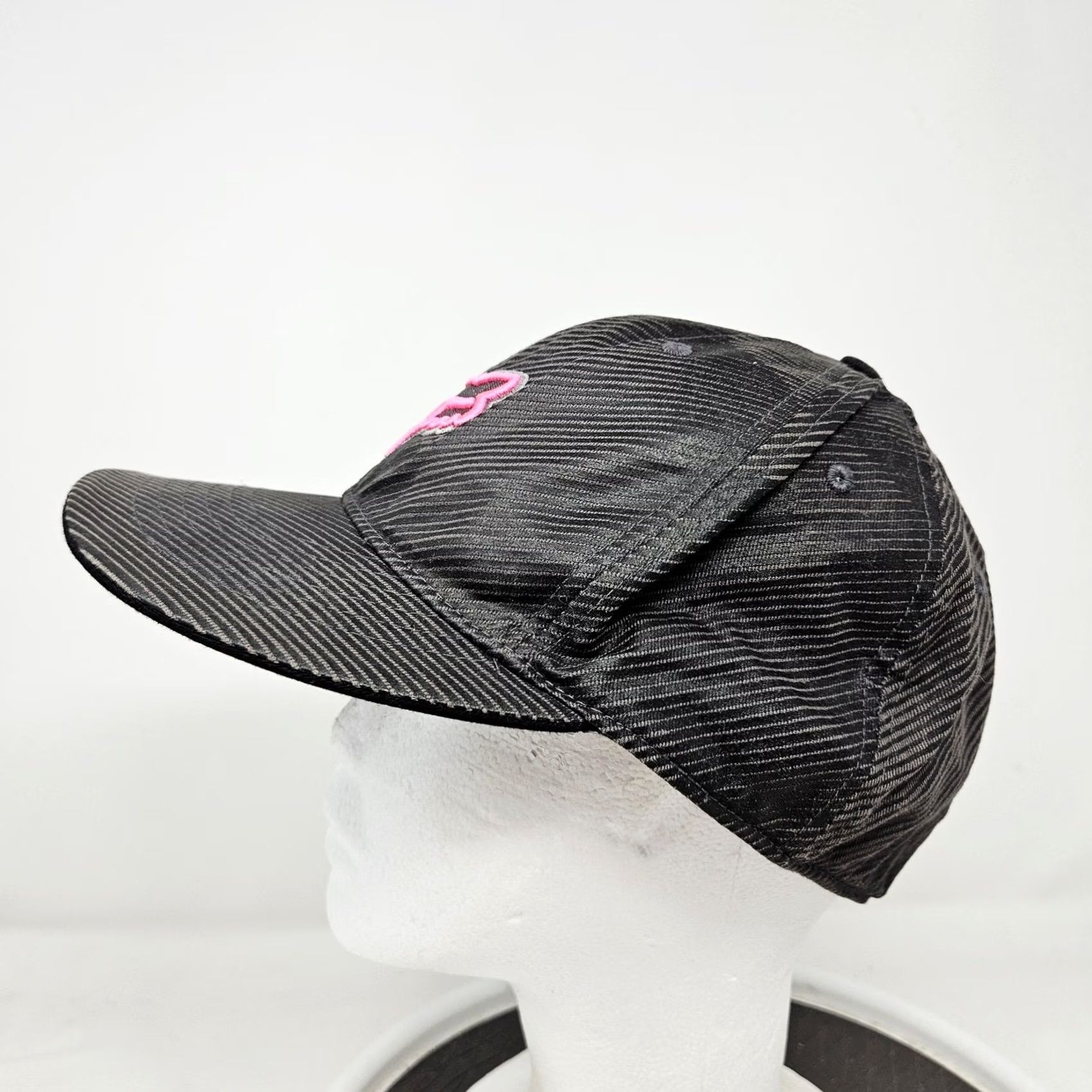 Fox Racing Fox Racing Hat Cap Baseball Fitted Mens 7 Black Pink Striped Logo Motorcycle Cotton Spandex Twill Casual Vintage No Size ONE SIZE - 5 Thumbnail