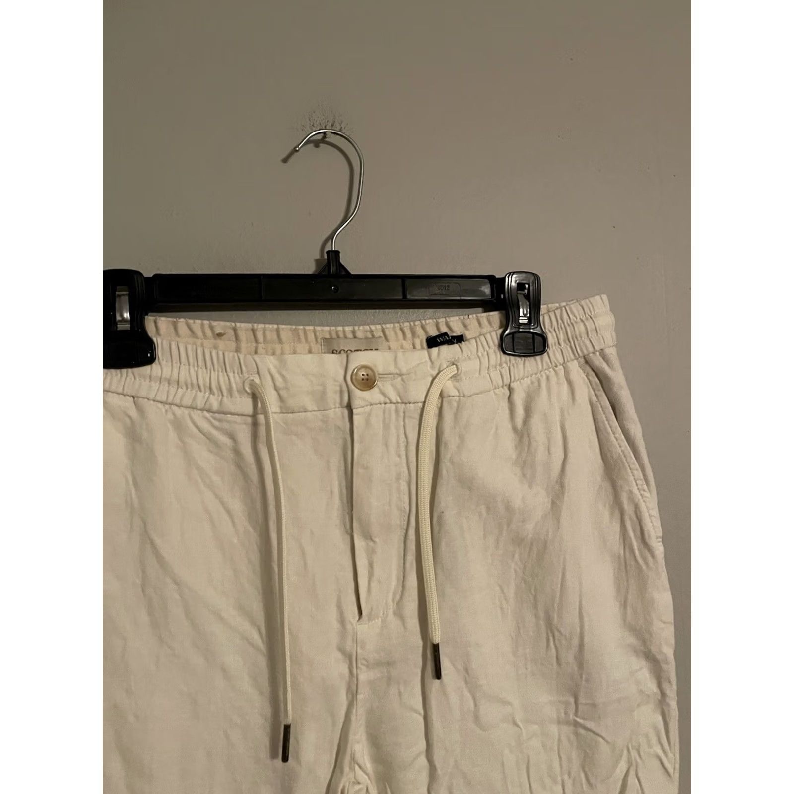 Scotch & Soda Scotch & Soda Warren Linen Blend Twill Jogger Pants Ivory White - Men's 32x30 Pants Junior Mens Womens Size US 32 / EU 48 - 2 Thumbnail
