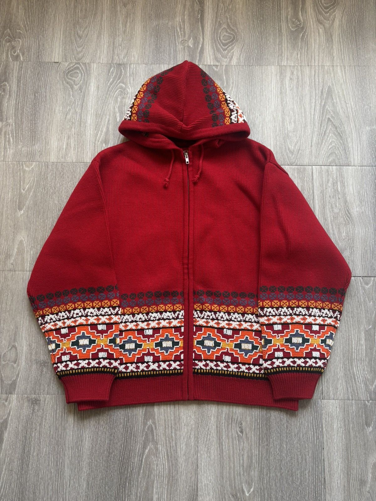 Supreme Supreme Red Beaded Knitted Hoodie Size US XL / EU 56 / 4 - 3 Thumbnail