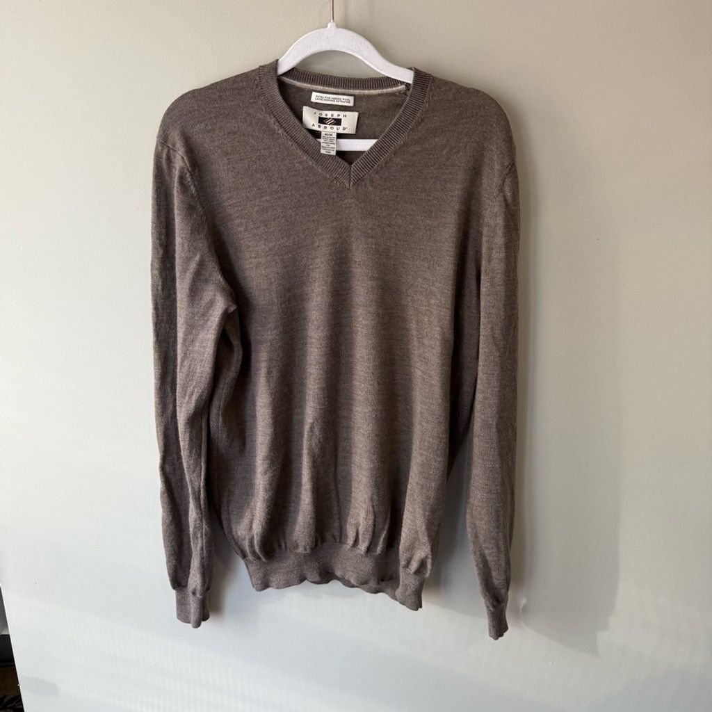 Joseph Abboud Joseph Abboud Brown V-Neck Sweater Size US M / EU 48-50 / 2 - 1 Thumbnail
