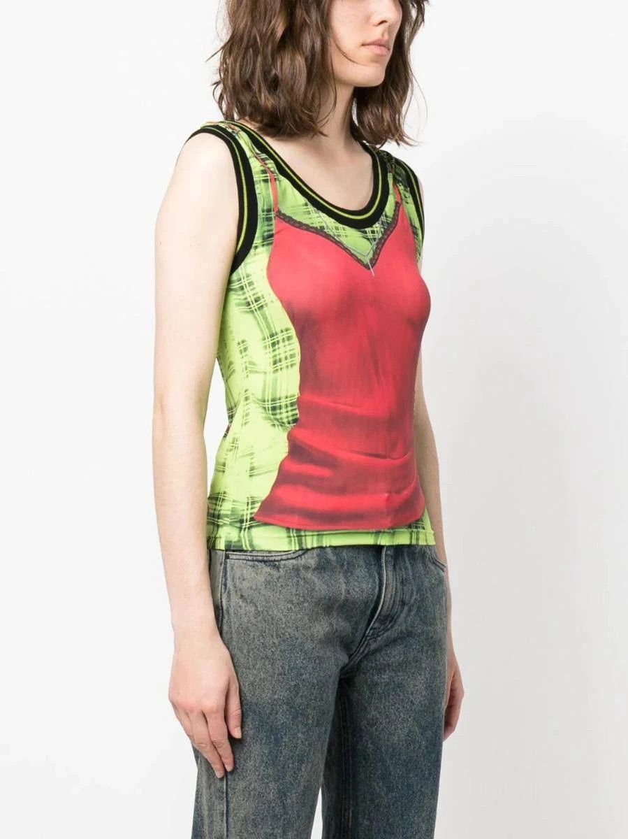Y/Project o1mle0524 Trompe L'Oeil Lingerie Tank Top in Multicolor Size S / US 4 / IT 40 - 2 Thumbnail