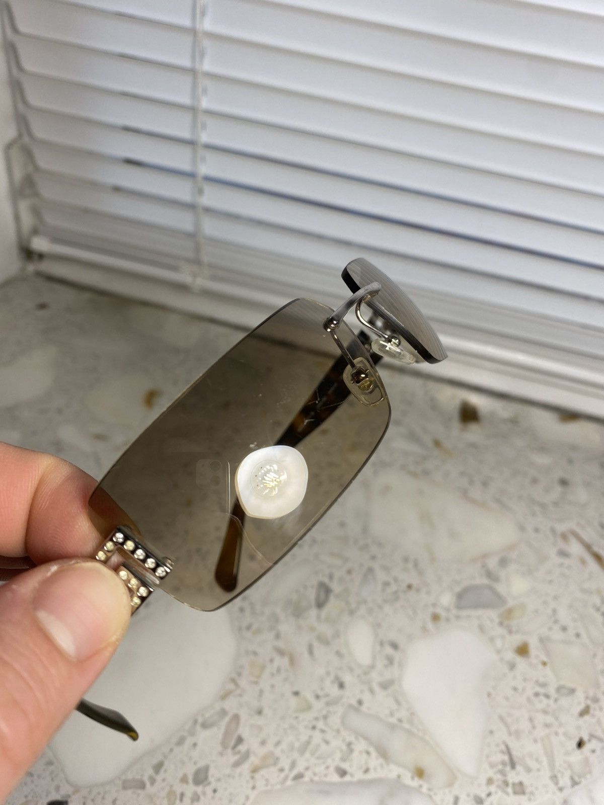 Versace Silver Tab Vintage Versace Sunglasses Size ONE SIZE - 10 Thumbnail