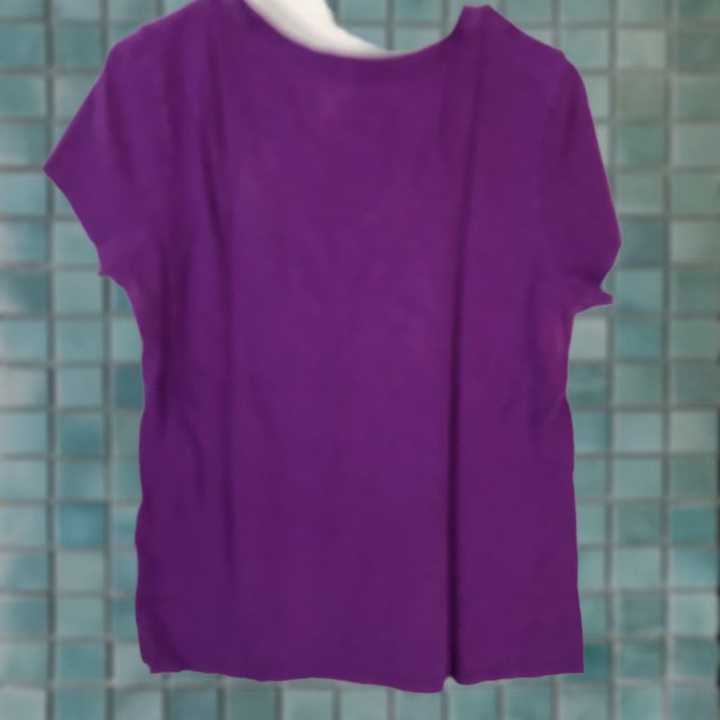 Old Navy Old Navy Womens T Shirt Short Sleeves Round Neck Floral Purple Pullover Size L Size L / US 10 / IT 46 - 1 Thumbnail