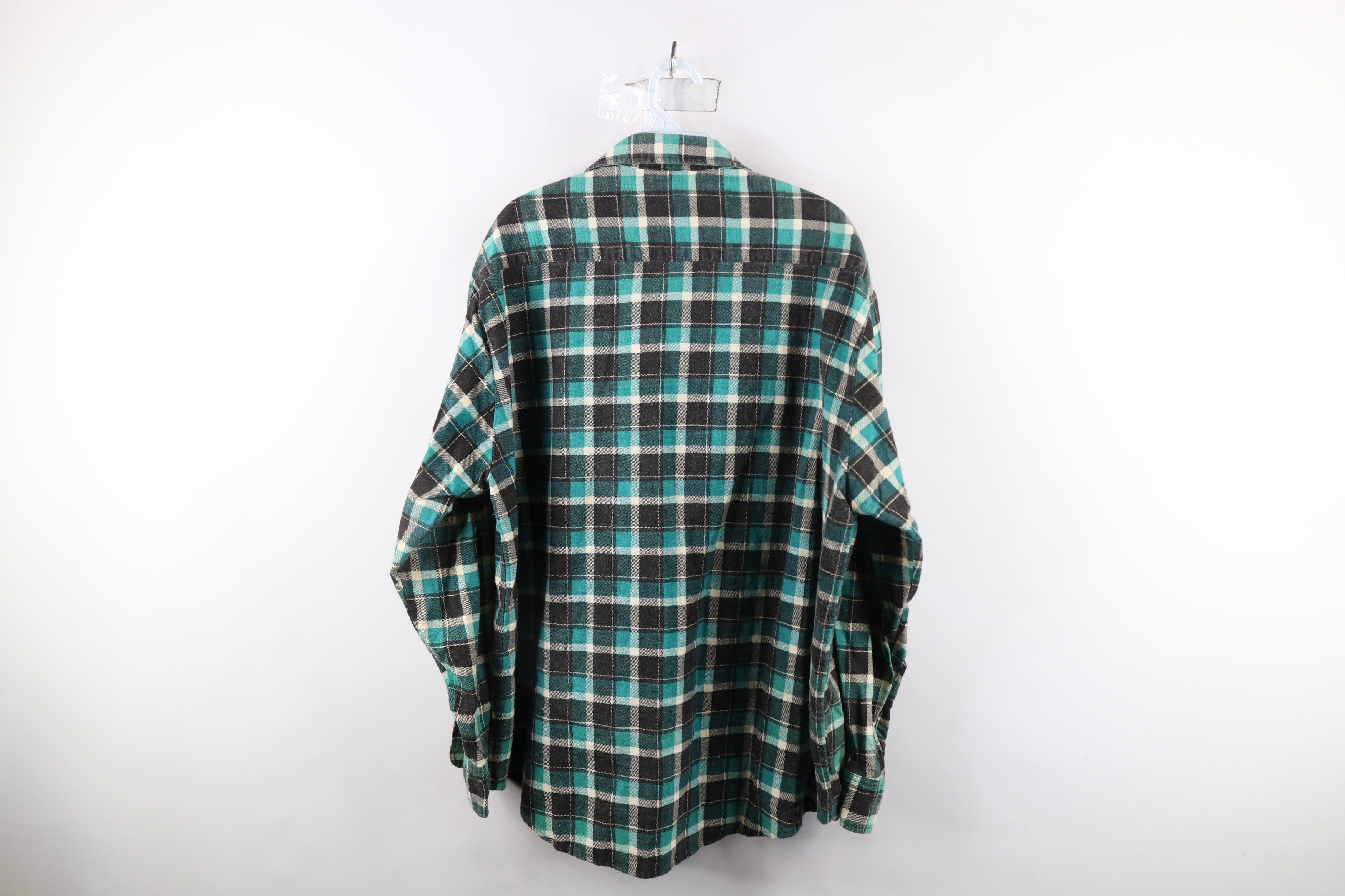 Vintage Vintage 90s Streetwear Collared Flannel Button Shirt Plaid Size US XL / EU 56 / 4 - 7 Thumbnail