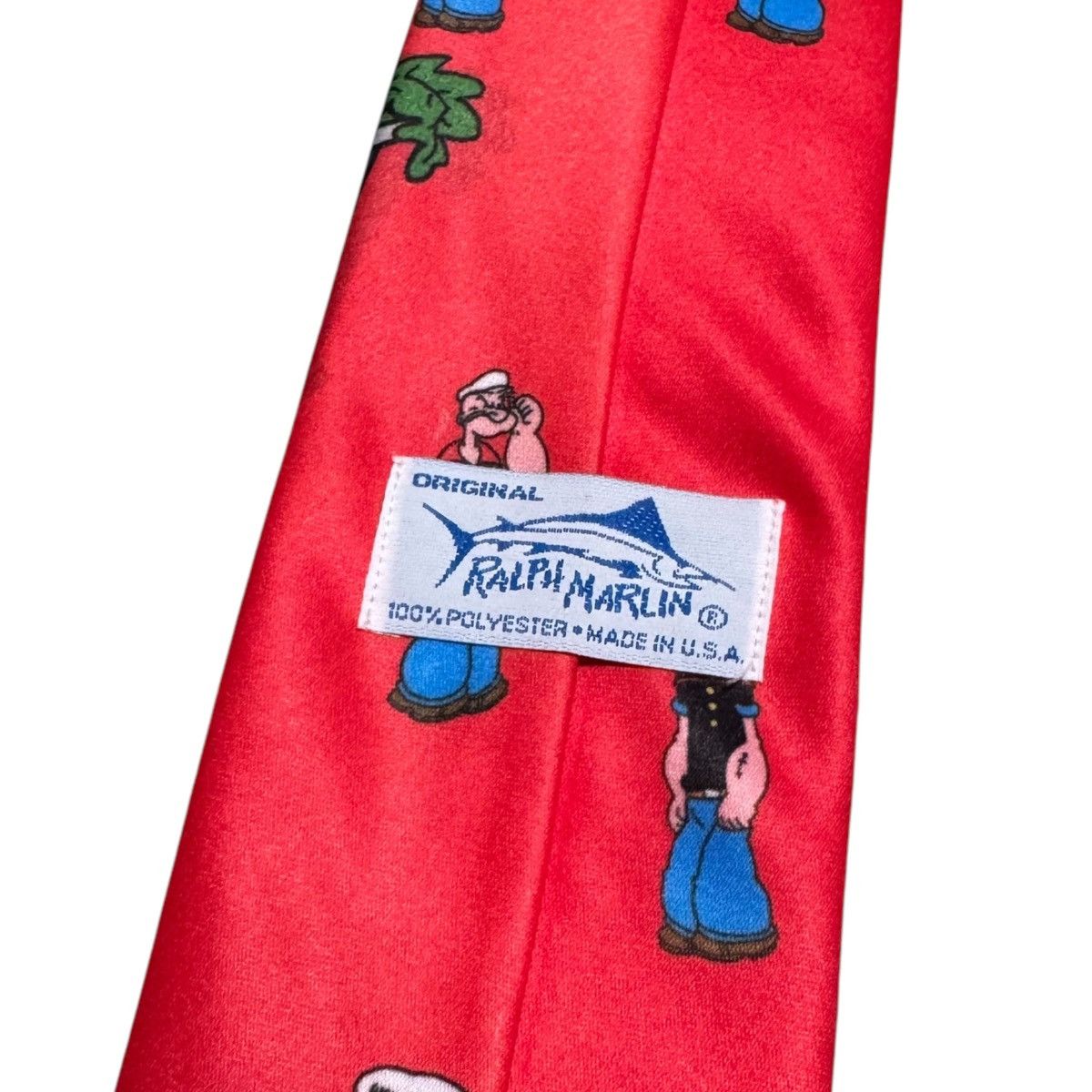 Vintage Vintage 100% Polyester Ralph Marlin Popeye Olive Spinach Tie Size ONE SIZE - 3 Thumbnail