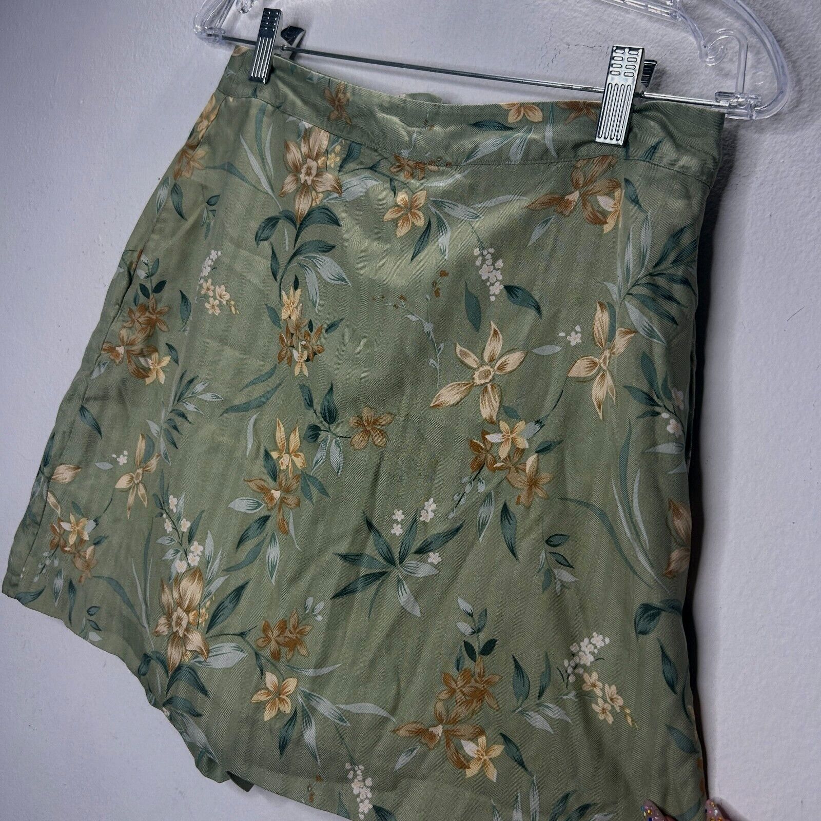 Other EP Pro Silk Green Yellow & Cream Floral Mini Skirt Skort 4 Size 27" / US 4 / IT 40 - 3 Thumbnail
