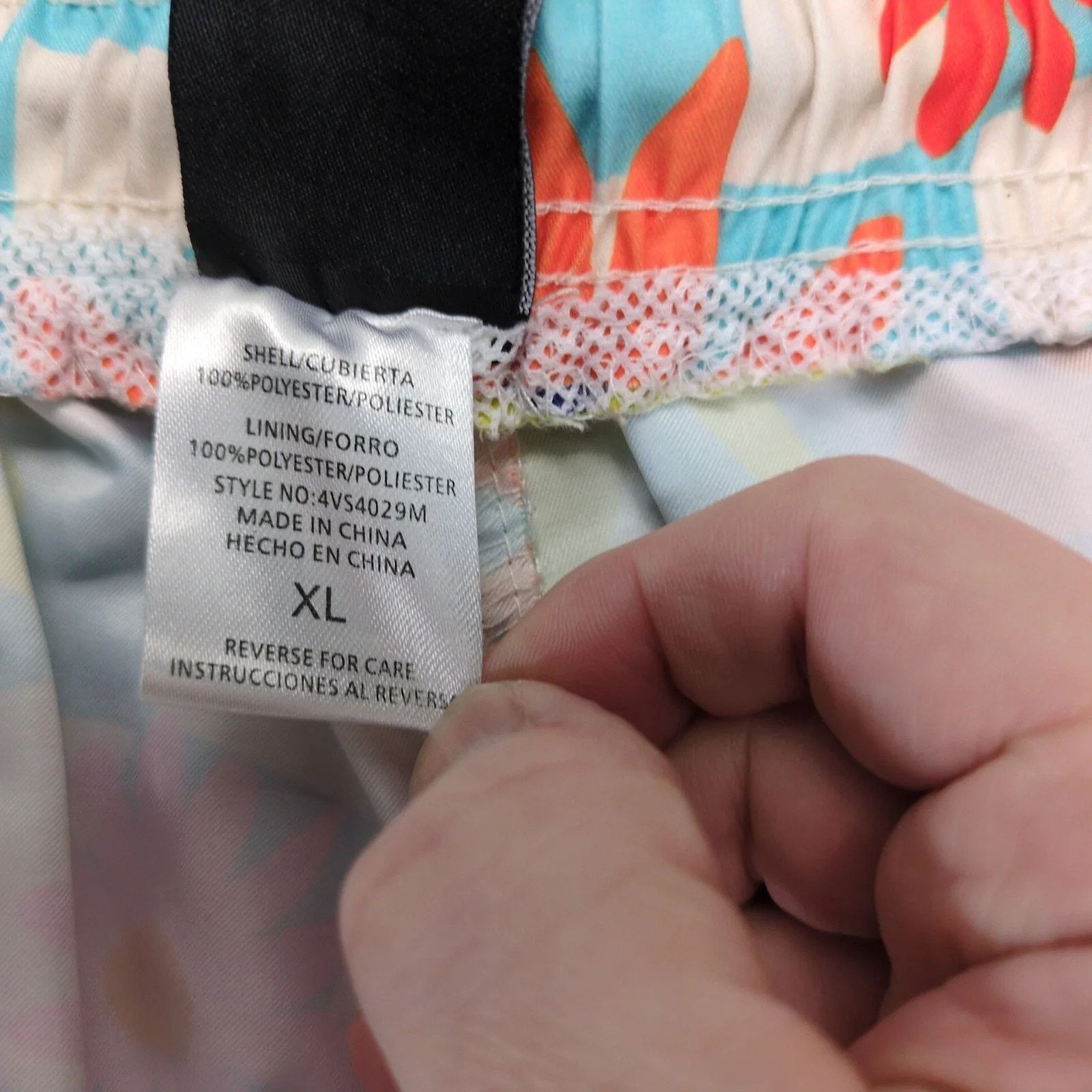 Other Distortion Men's XL Retro Hippie Floral Check 7" Swim Trunks Size US 34 / EU 50 - 9 Thumbnail