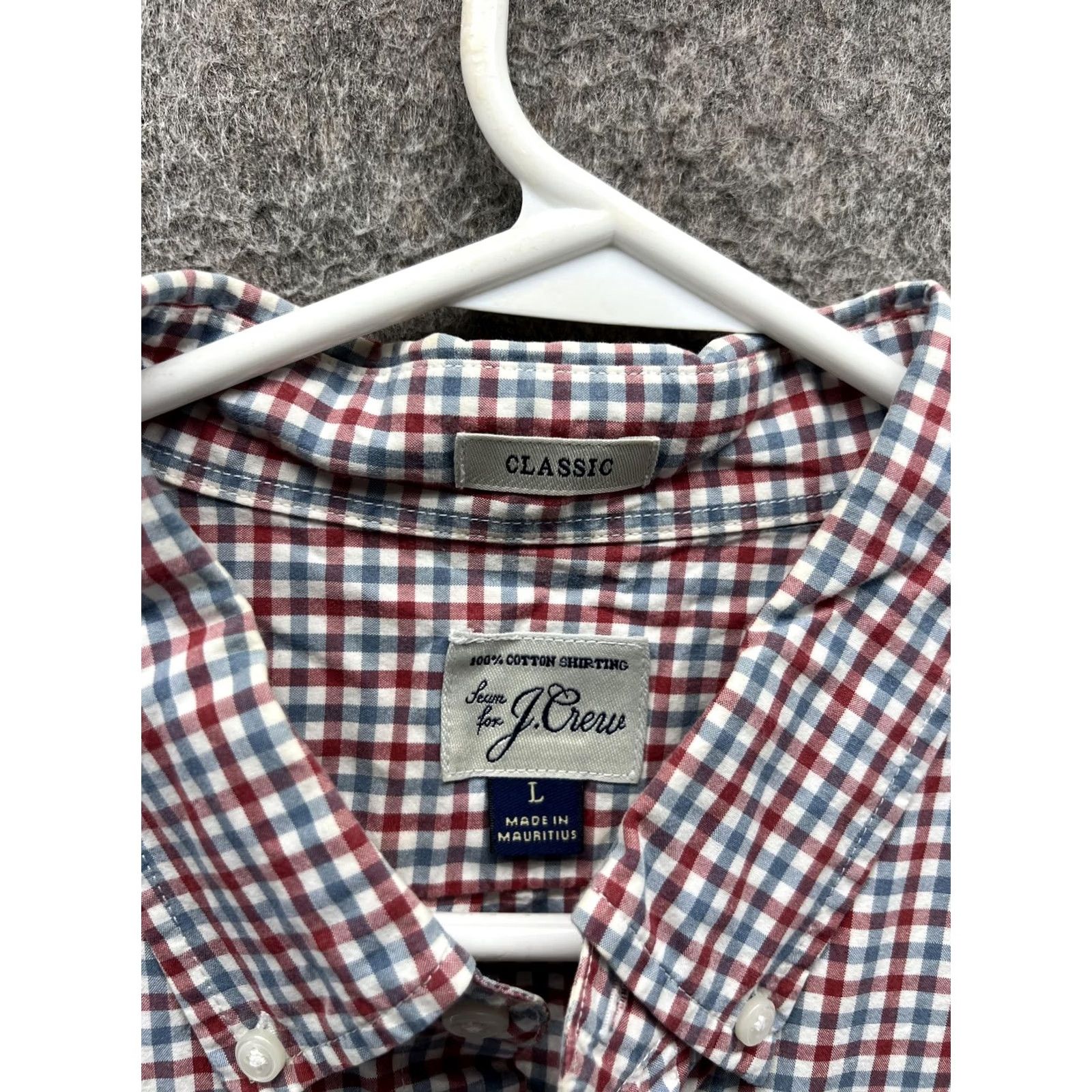 J.Crew J Crew Shirt Men Large Red Blue Check Button Down Classic Short Sleeve Cotton Size US L / EU 52-54 / 3 - 4 Thumbnail