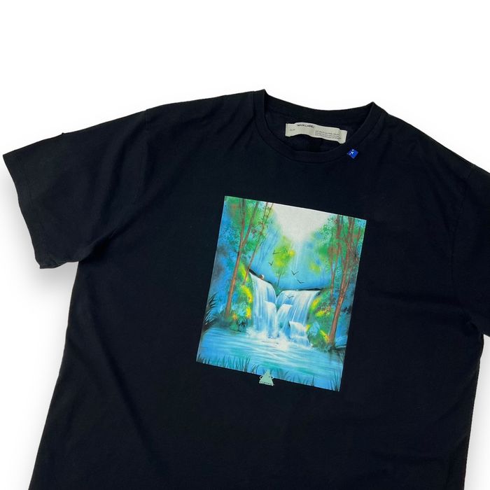 Waterfall off store white t shirt