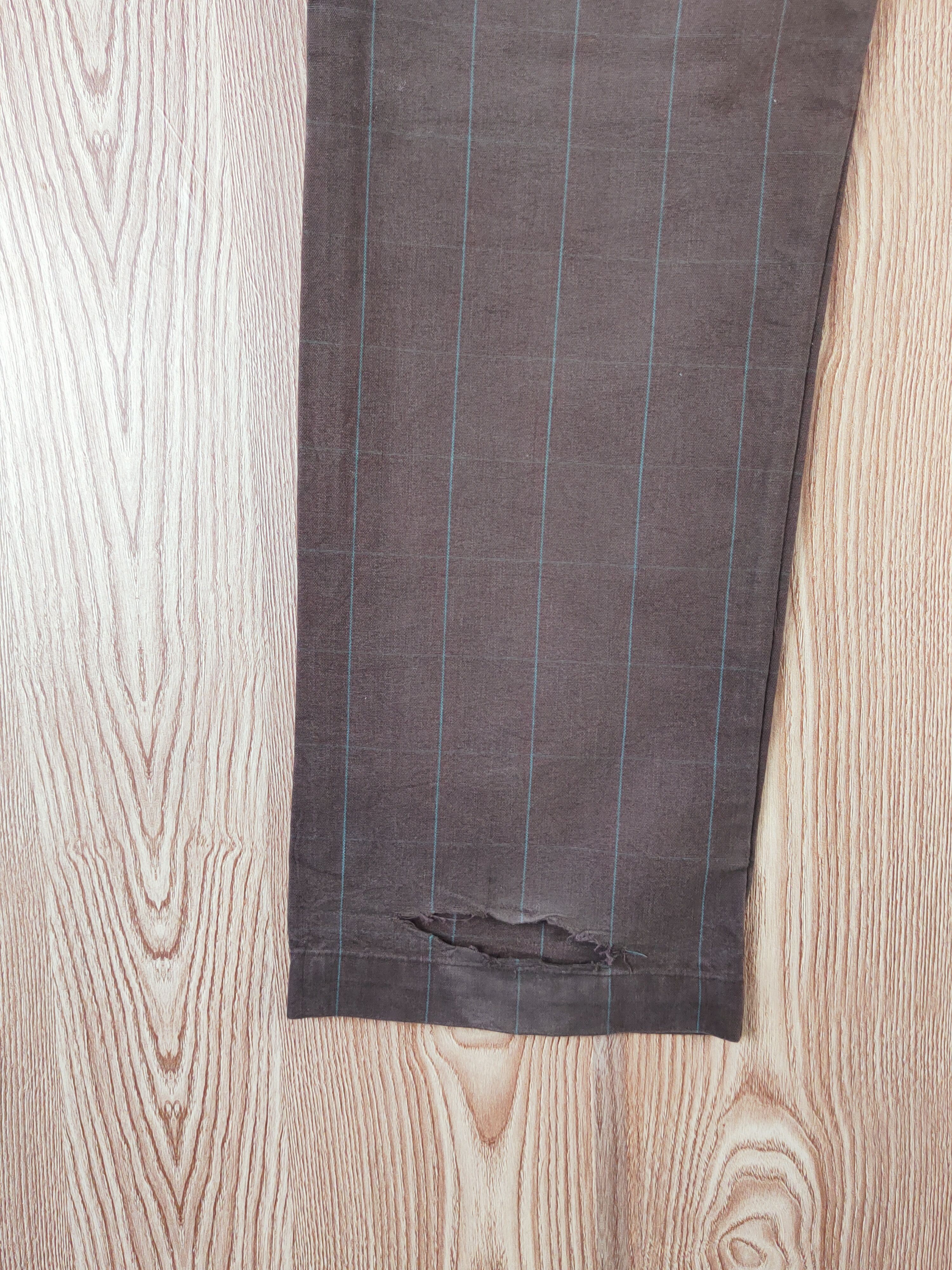 Japanese Brand × OVER THE STRiPES × Vintage Rna Dark Brown Faded stripe vintage Casual Pants #W087 Size 31" - 9 Thumbnail