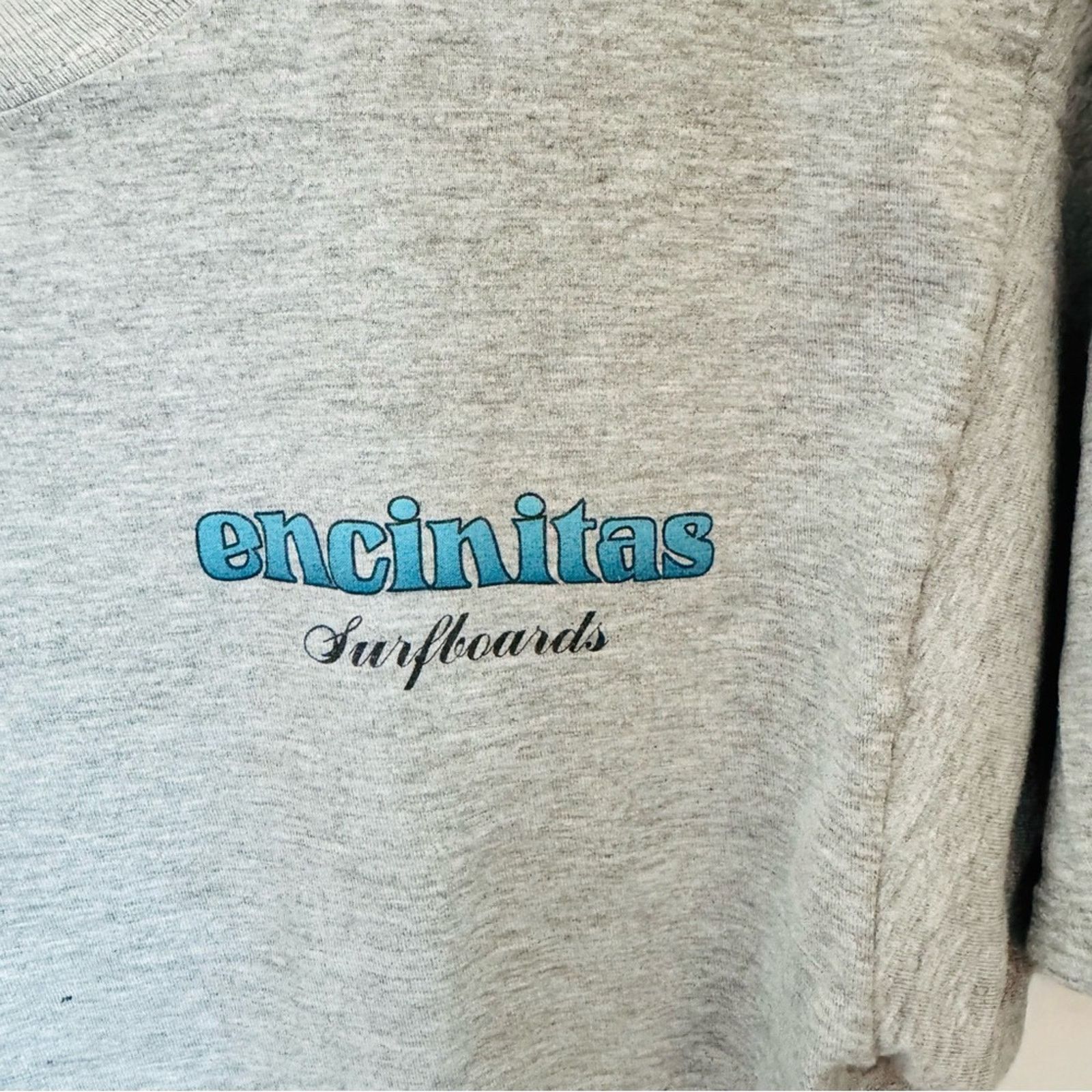 Hanes ENCINITAS Heather Grey Aqua Blue Logo Retro Tee Shirt Top M Size US M / EU 48-50 / 2 - 7 Thumbnail