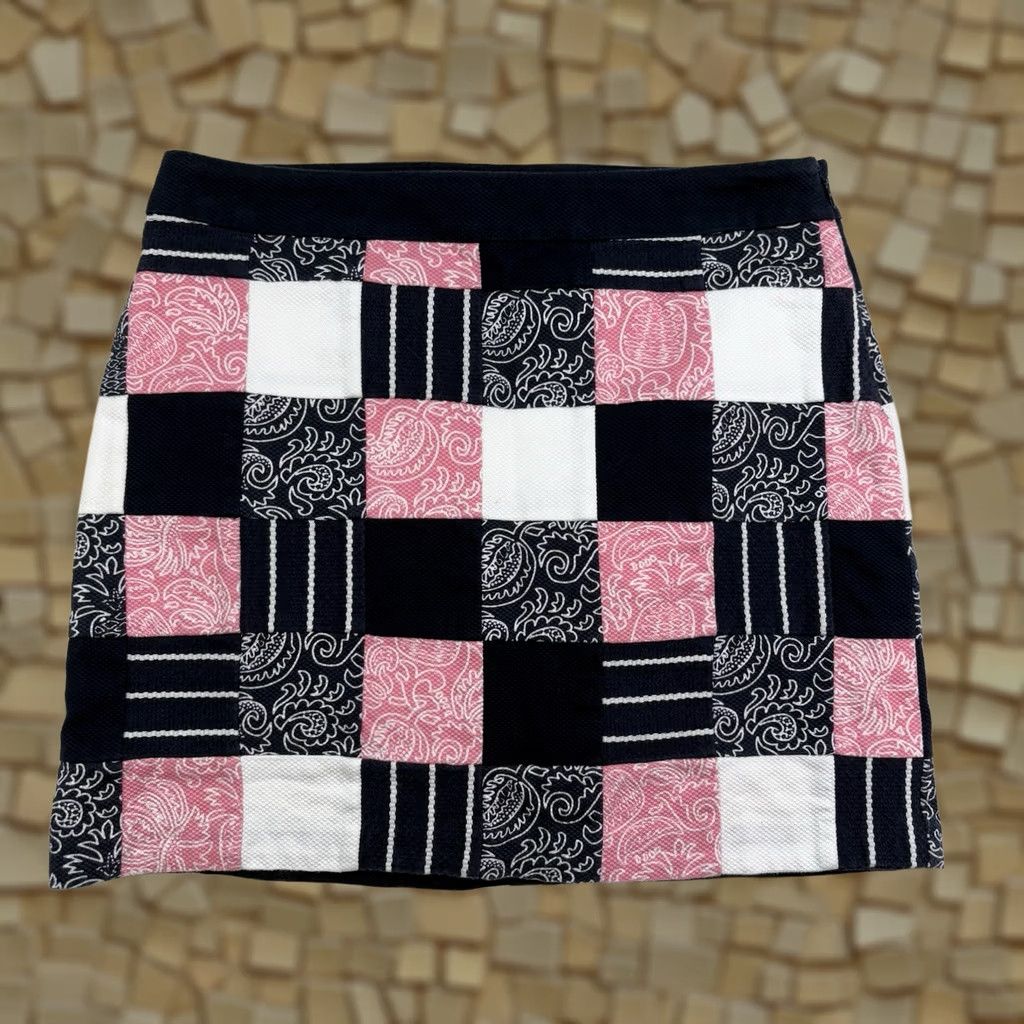 Vineyard Vines Vineyard Vines Skirt Womens 0 Mini Short Pink Navy White Paisley Stripe Multicolor Pattern Size 25" / US 0 / IT 36 - 1 Thumbnail