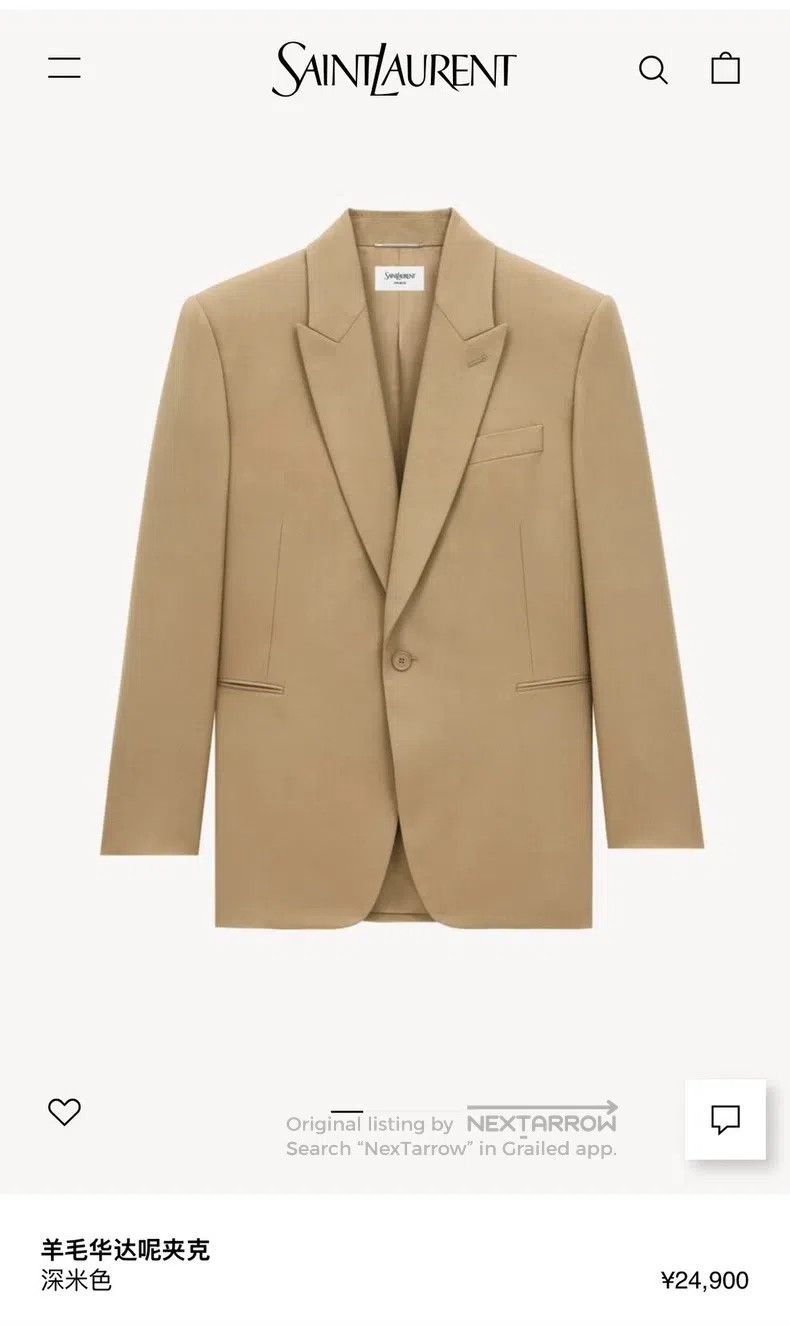 Saint Laurent Paris Saint Laurent Paris Beige Wool Flannel Suit i Size US M / EU 48-50 / 2 - 9 Thumbnail
