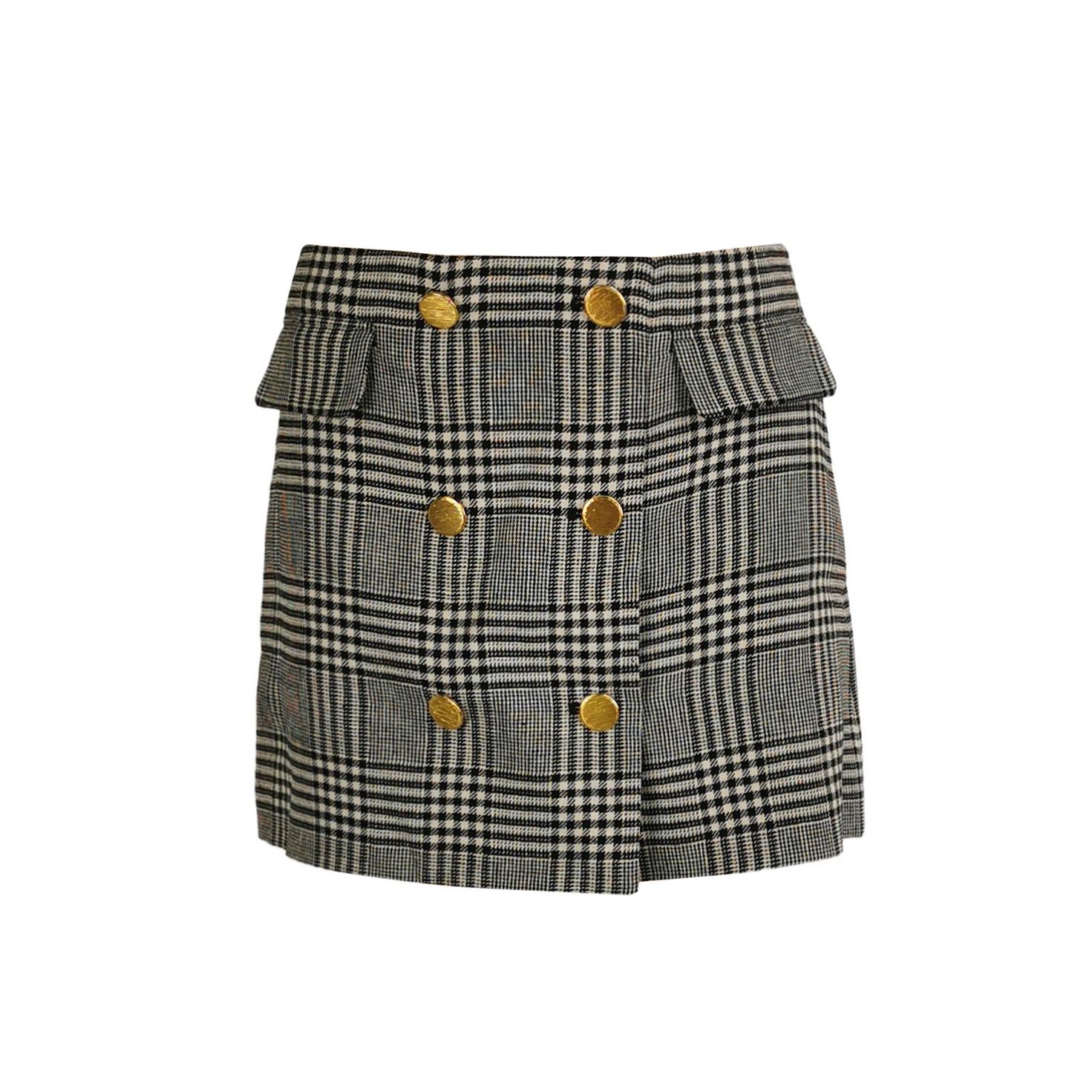 Gucci Gucci Plaid Linen Mini Skirt Size 38 Size 26" / US 2 / IT 38 - 1 Thumbnail