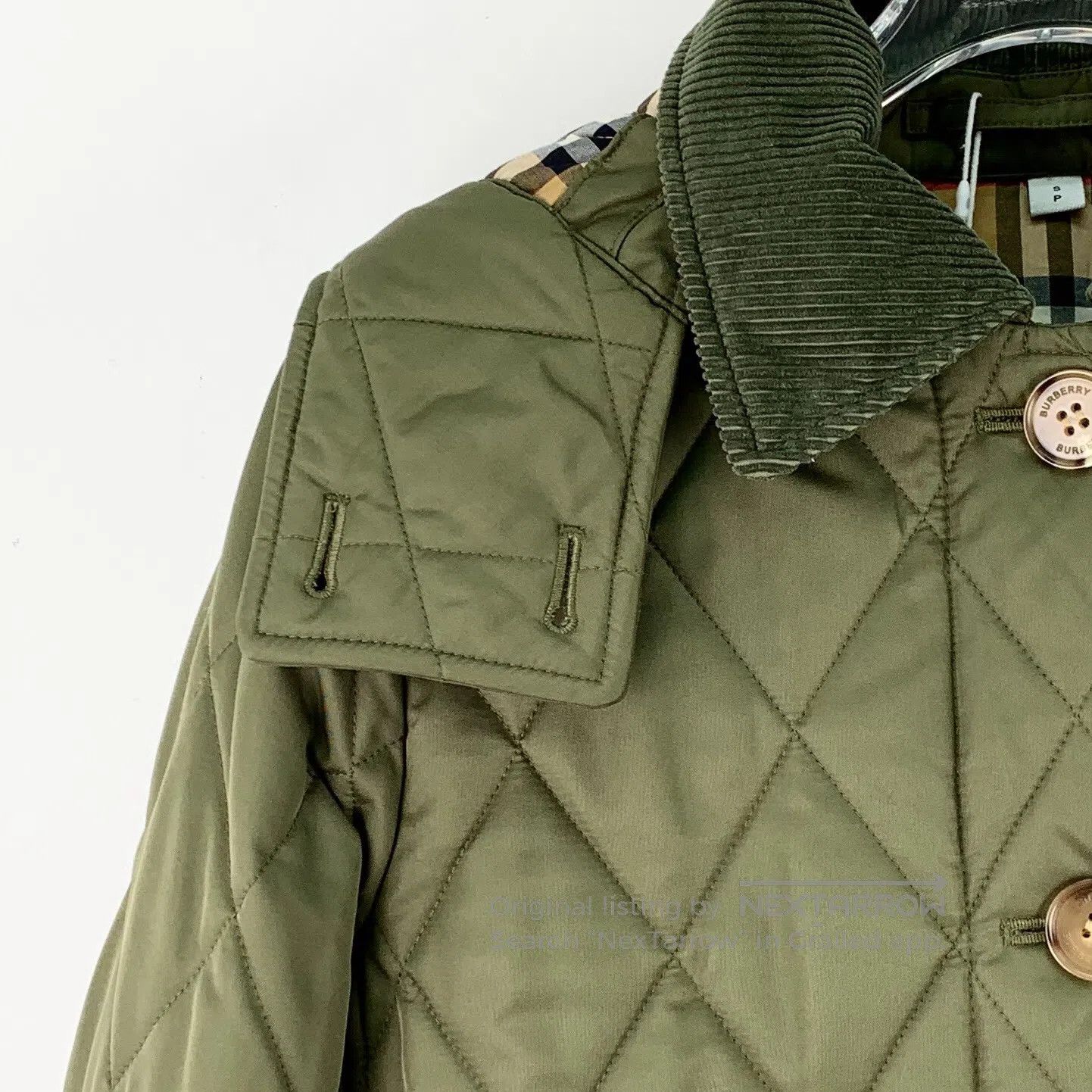 Burberry Burberry Military green hooded quilted long cotton coat| Size US S / EU 44-46 / 1 - 3 Thumbnail