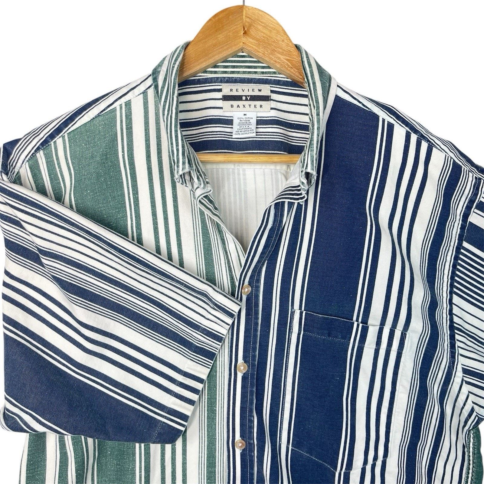 Other Review by Baxter Men's Striped Oversized Denim Shirt 90s Size US M / EU 48-50 / 2 - 15 Thumbnail