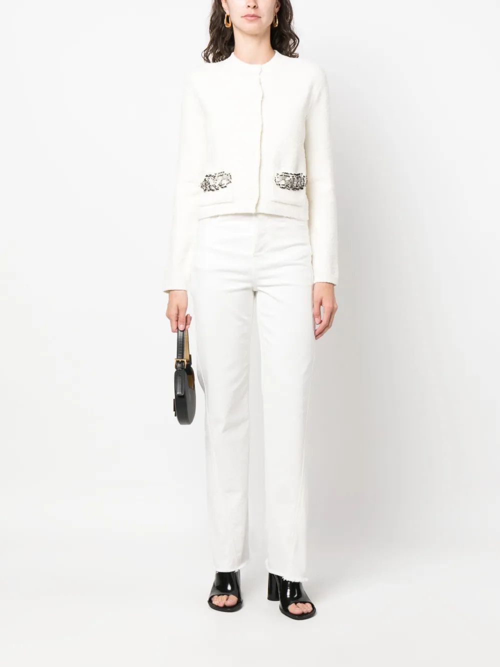 Lanvin o1y0326 Denim Pant in White Size 28" / US 6 / IT 42 - 2 Thumbnail